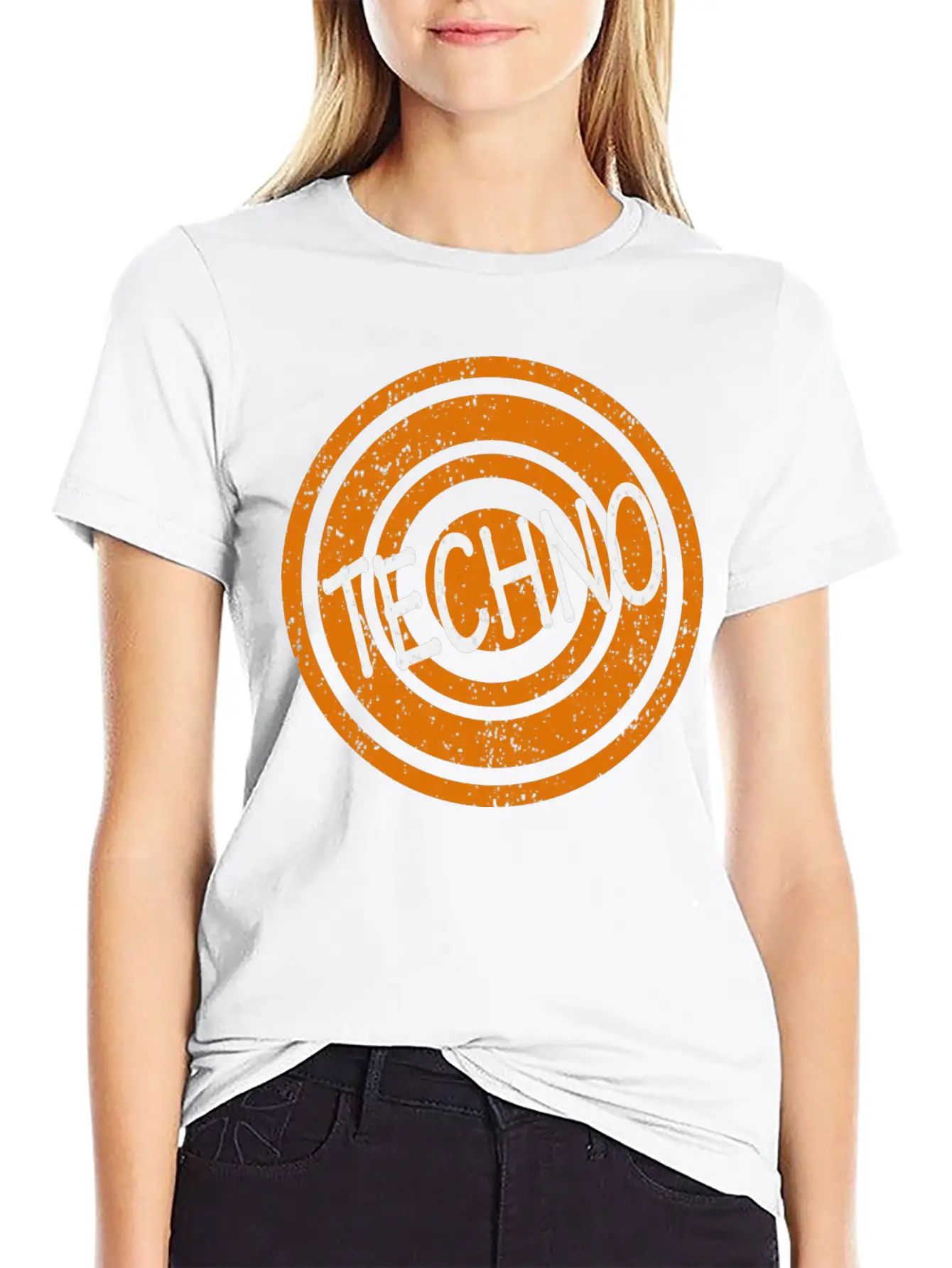 Techno White Word Lightweight Cotton T-Shirt – Daily Comfort Graphic Shirt