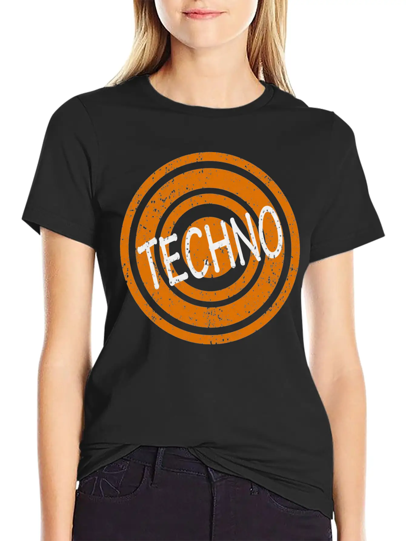 Techno White Word Lightweight Cotton T-Shirt – Daily Comfort Graphic Shirt