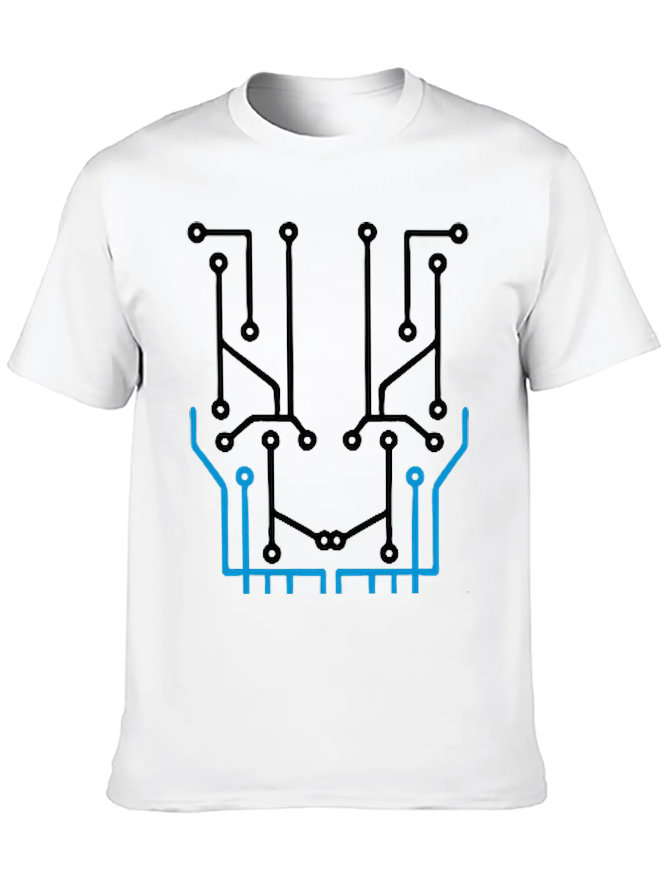 Technology Line Connection Microchip Datentechnik Lightweight Cotton T-Shirt – Daily Comfort Graphic Shirt