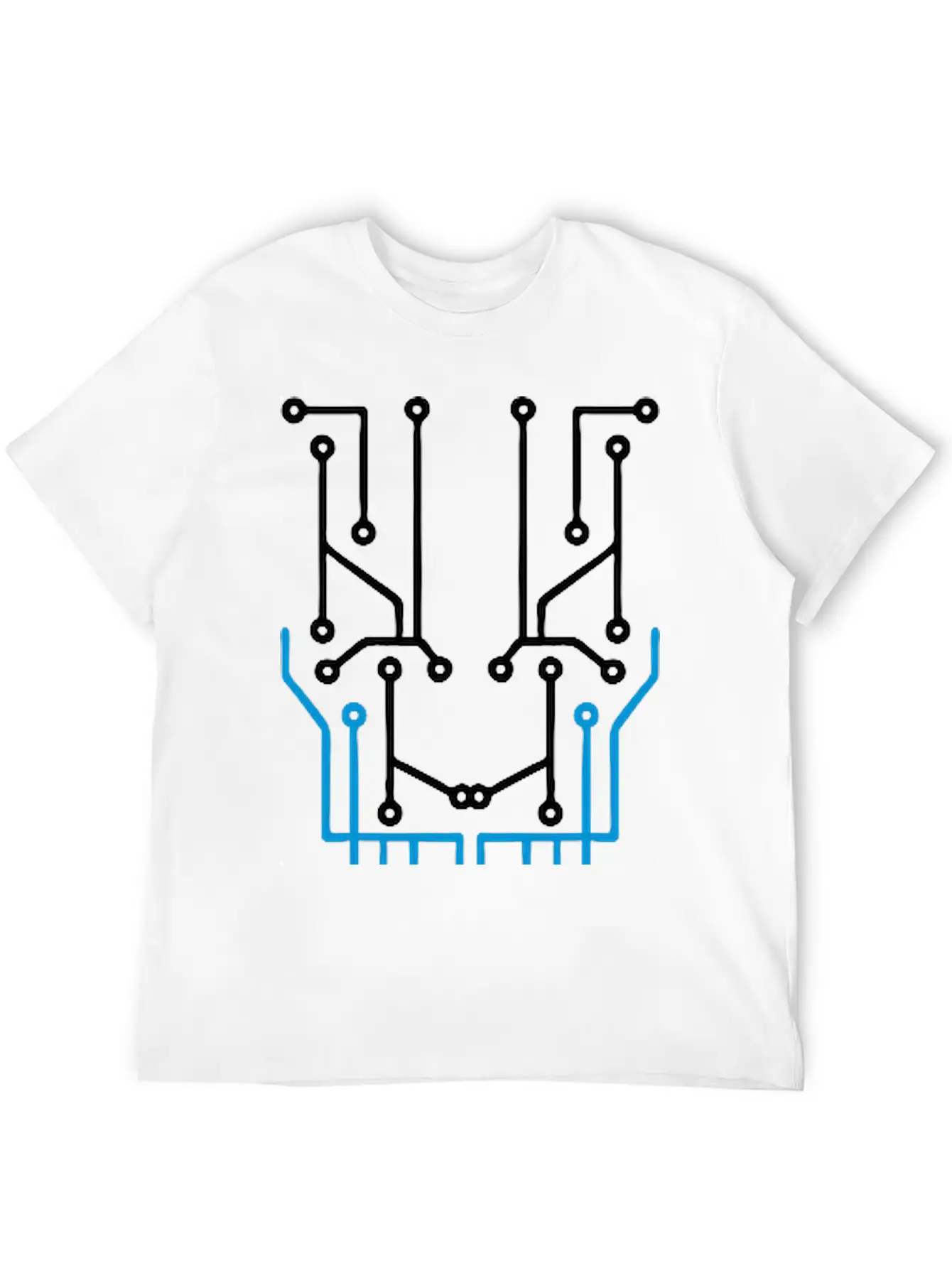 Technology Line Connection Microchip Datentechnik Lightweight Cotton T-Shirt – Daily Comfort Graphic Shirt