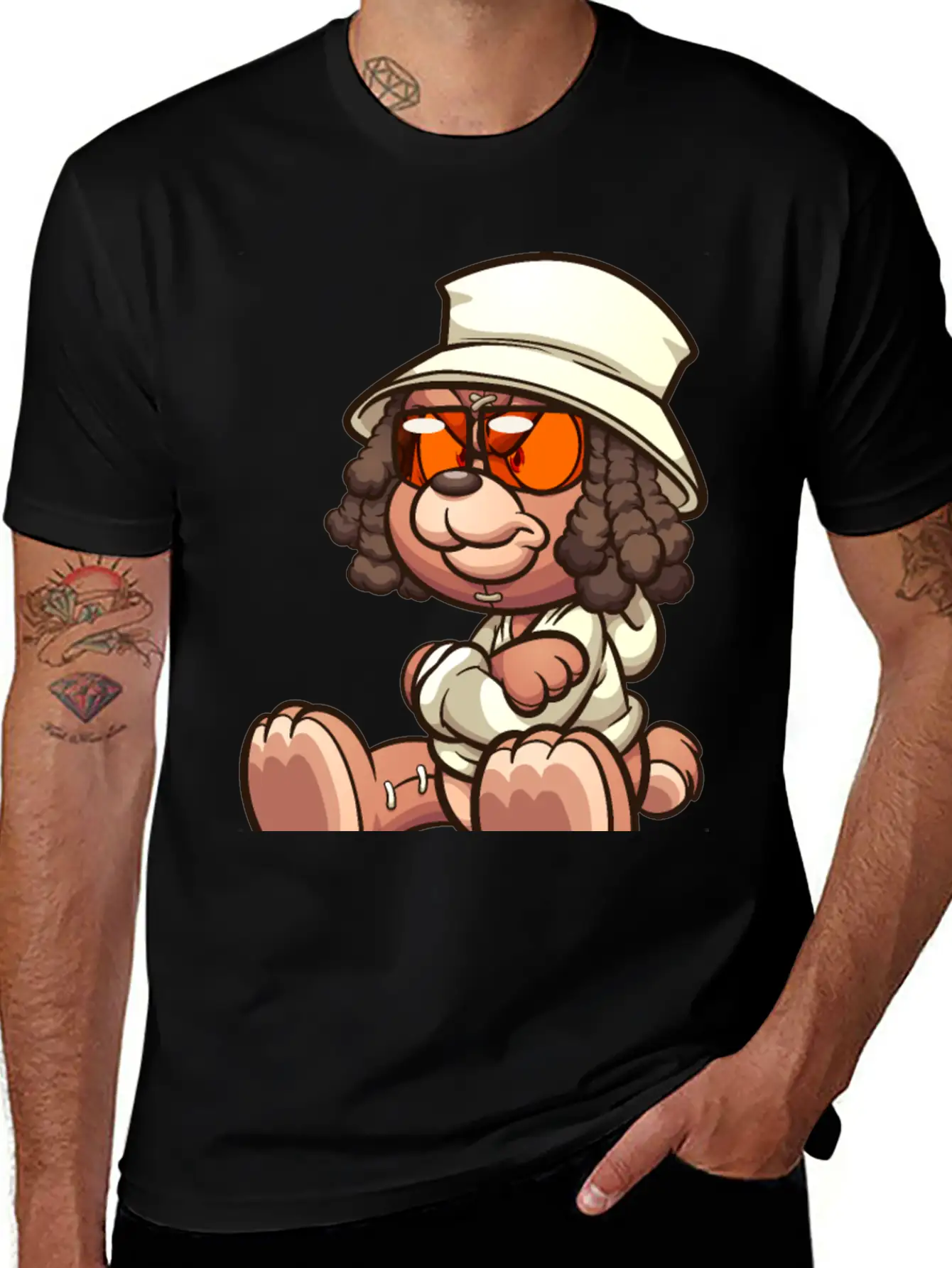 Teddy Bear Sunglasses Lightweight Cotton T-Shirt – Daily Comfort Graphic Shirt