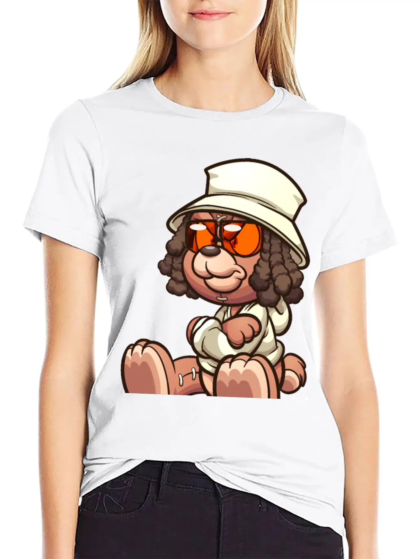 Teddy Bear Sunglasses Lightweight Cotton T-Shirt – Daily Comfort Graphic Shirt