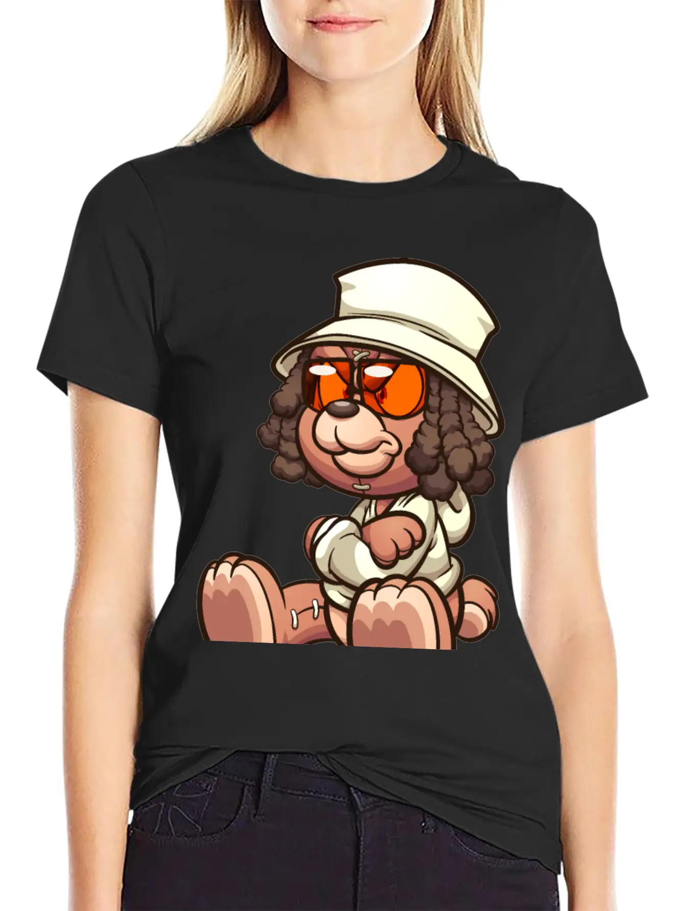 Teddy Bear Sunglasses Lightweight Cotton T-Shirt – Daily Comfort Graphic Shirt