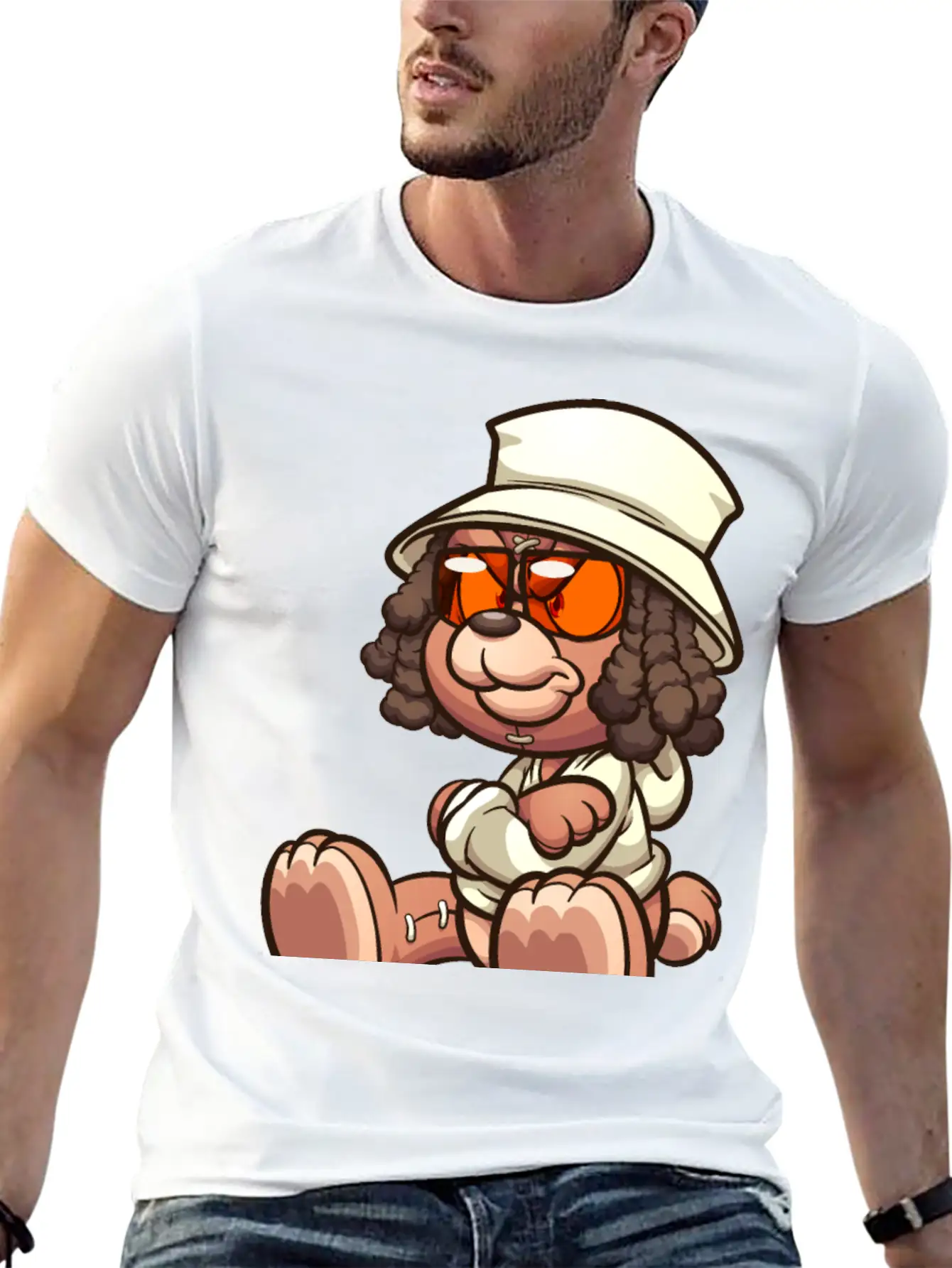 Teddy Bear Sunglasses Lightweight Cotton T-Shirt – Daily Comfort Graphic Shirt
