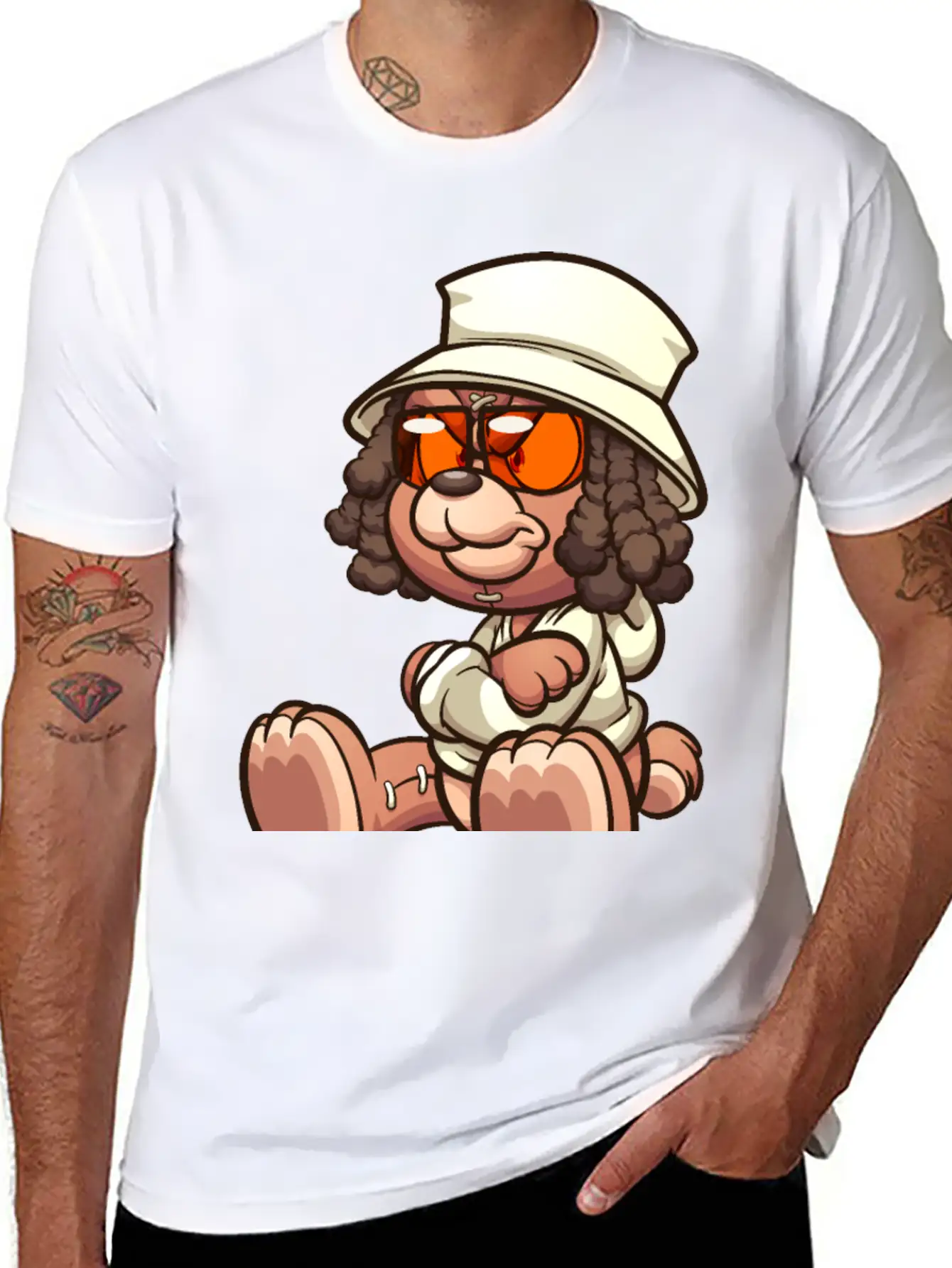 Teddy Bear Sunglasses Lightweight Cotton T-Shirt – Daily Comfort Graphic Shirt