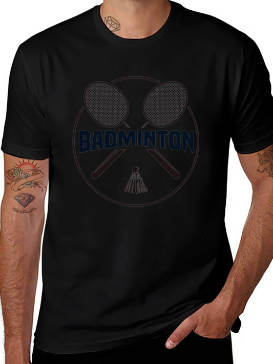 Badminton Rackets Graphic Black Tee