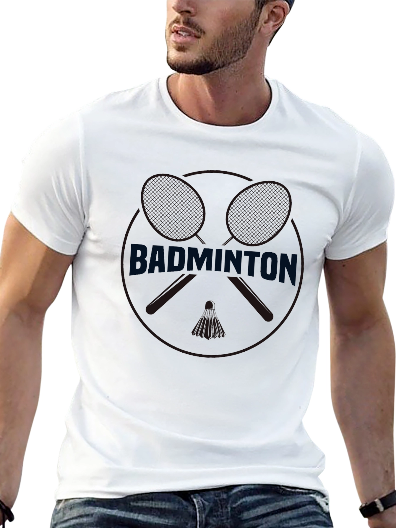 Badminton Rackets Graphic Black Tee