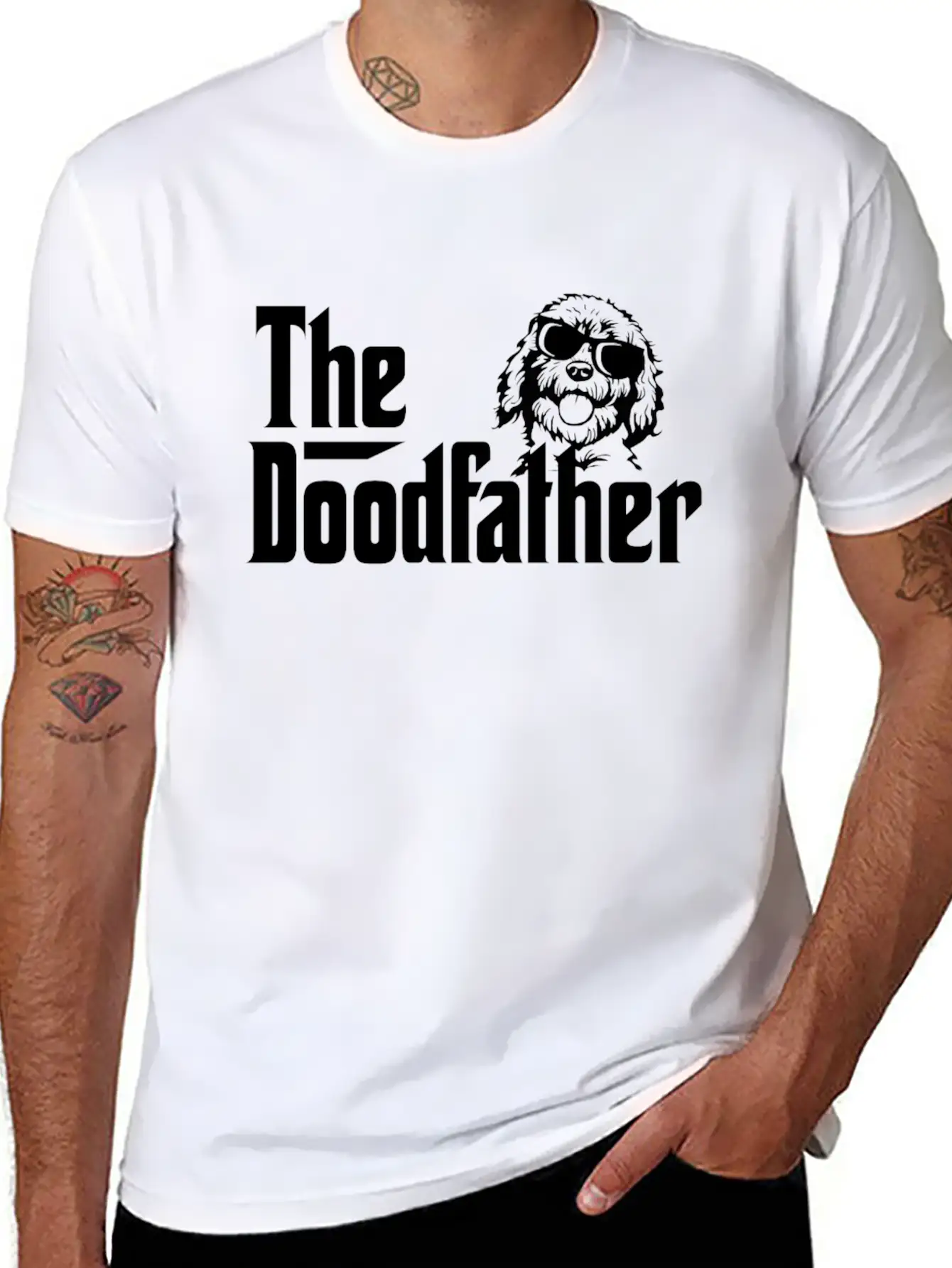 The Doodfather Doodle Dad Godfather Gift Lightweight Cotton T-Shirt – Daily Comfort Graphic Shirt