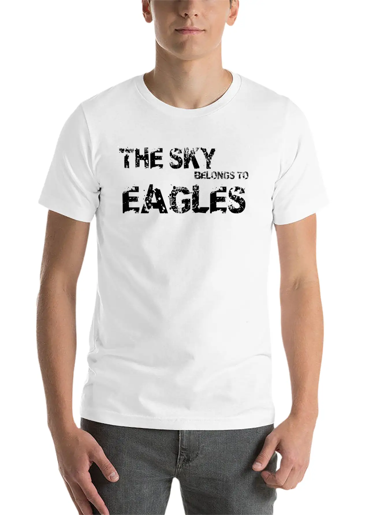 The Sky Belongs To Eagles Lightweight Cotton T-Shirt – Daily Comfort Graphic Shirt