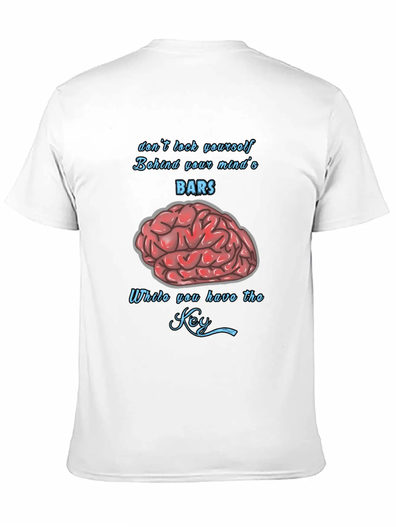 Think Positive With A Red Brain Design Lightweight Cotton T-Shirt – Daily Comfort Graphic Shirt