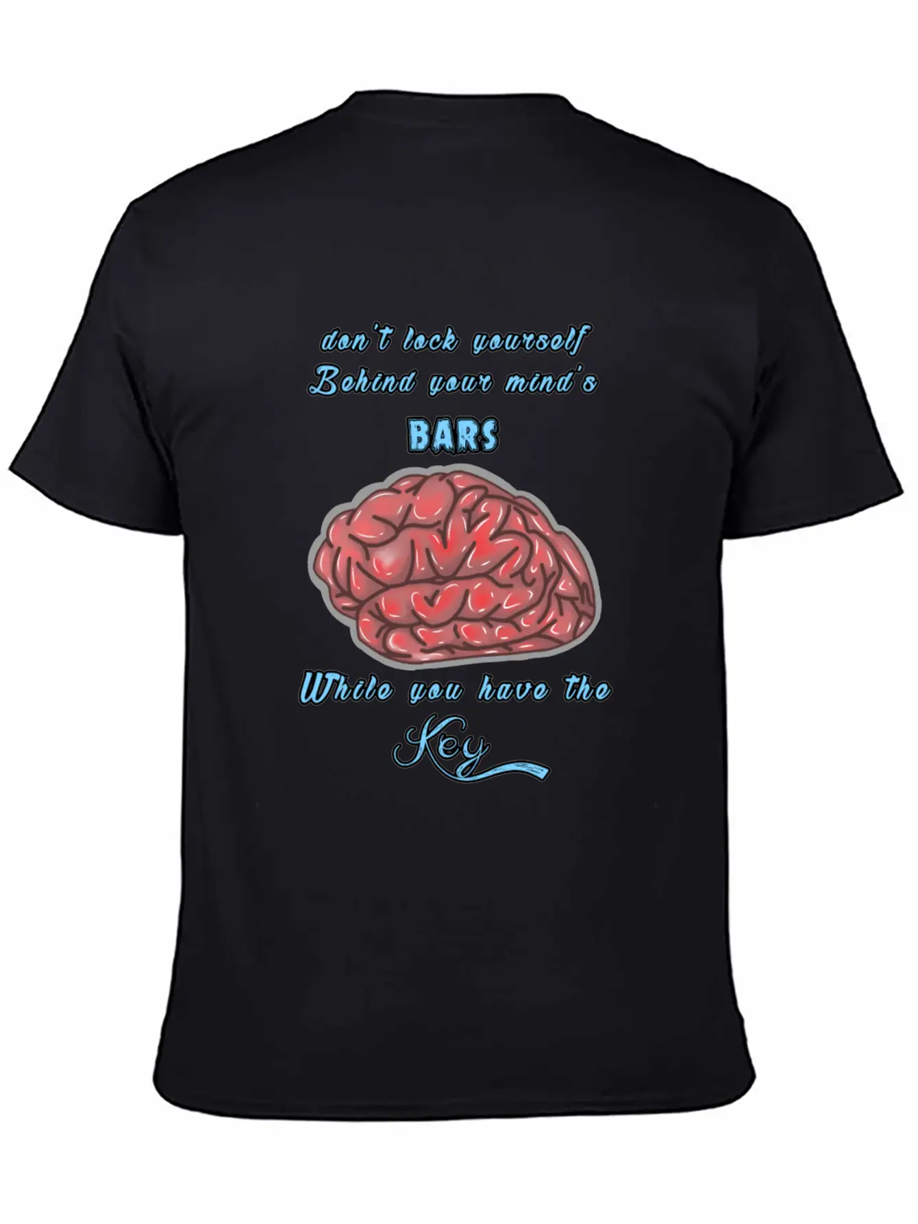 Think Positive With A Red Brain Design Lightweight Cotton T-Shirt – Daily Comfort Graphic Shirt
