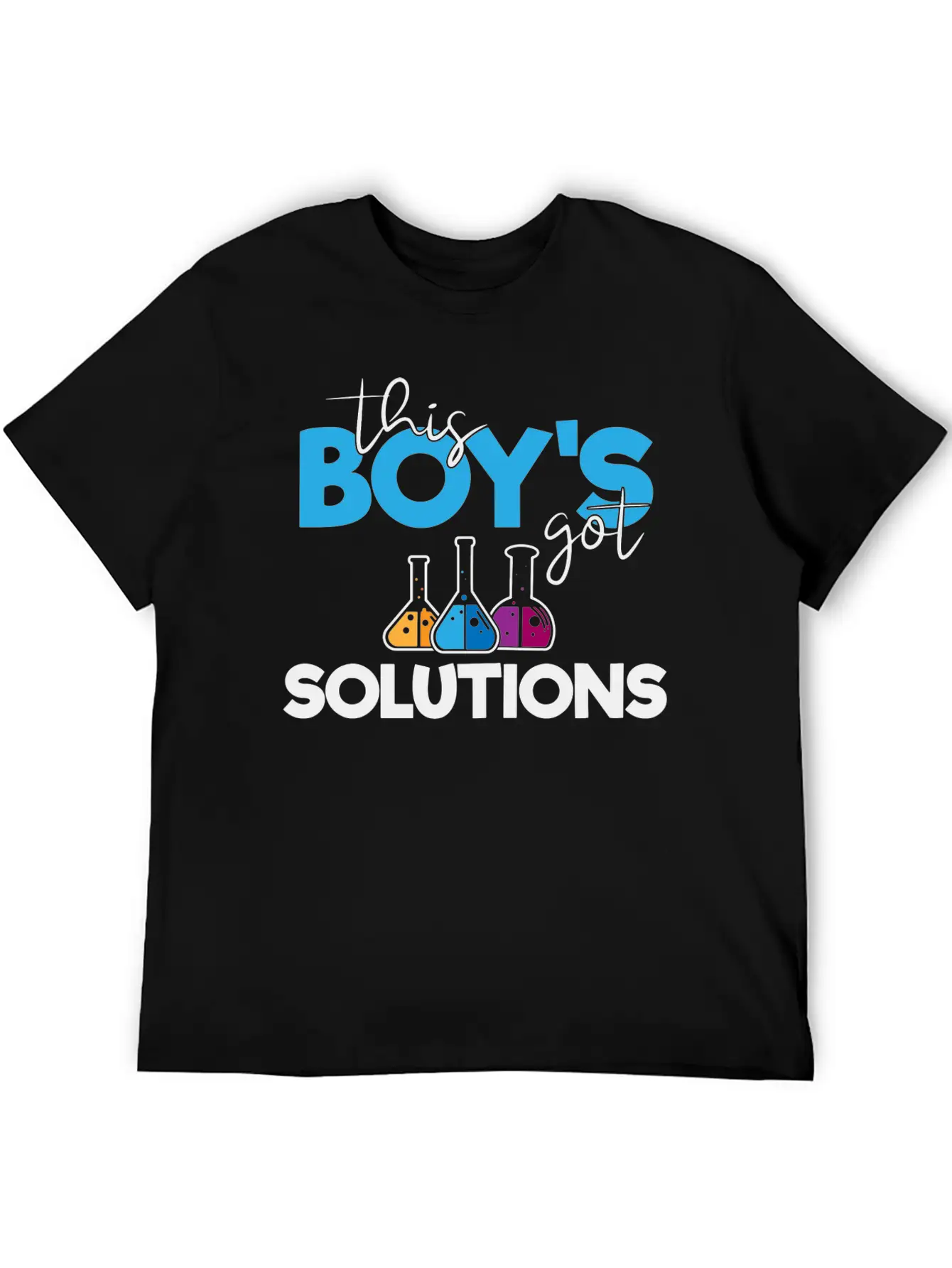 This Boys Got Solutions, Science, STEM, Education Lightweight Cotton T-Shirt – Daily Comfort Graphic Shirt