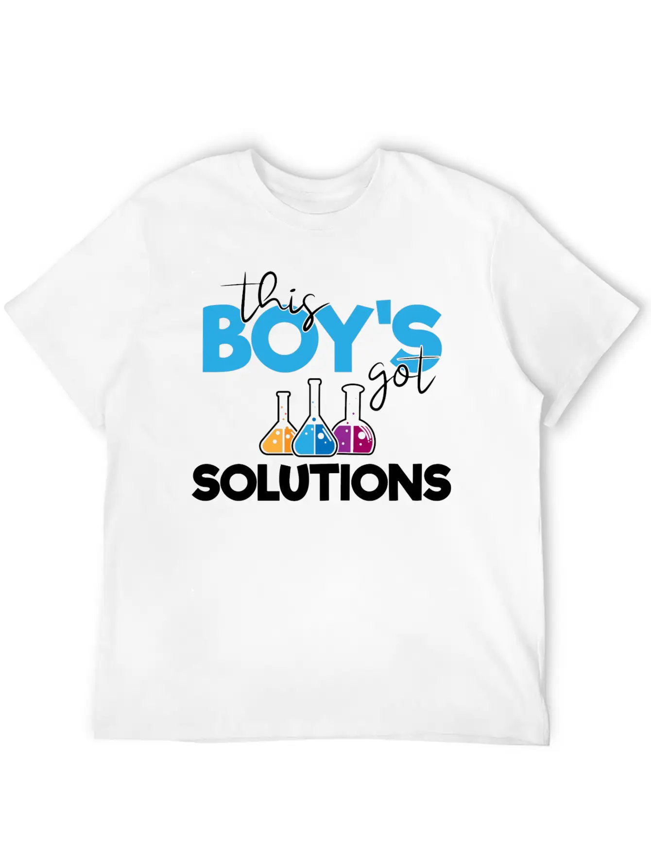 This Boys Got Solutions, Science, STEM, Education Lightweight Cotton T-Shirt – Daily Comfort Graphic Shirt