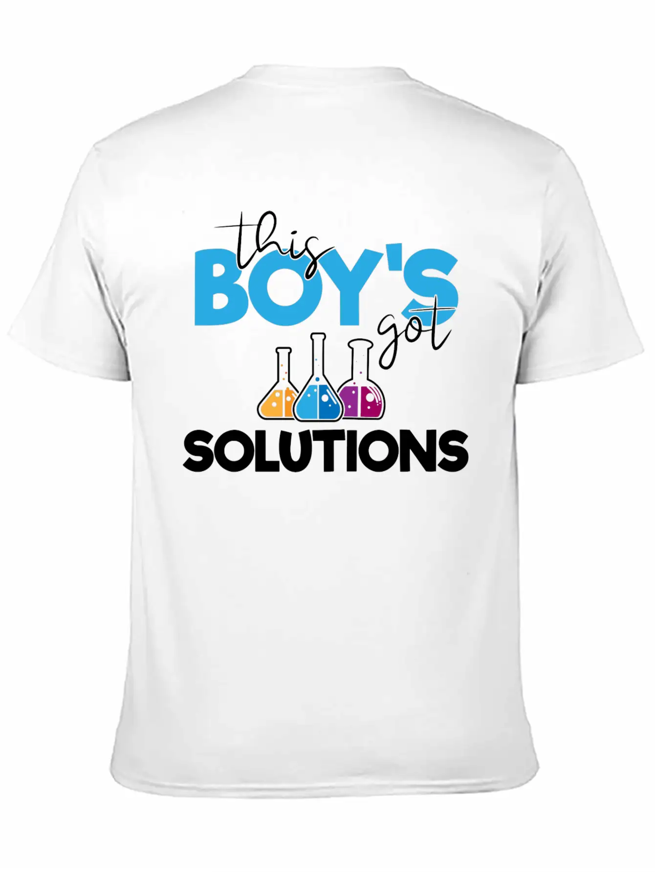 This Boys Got Solutions, Science, STEM, Education Lightweight Cotton T-Shirt – Daily Comfort Graphic Shirt