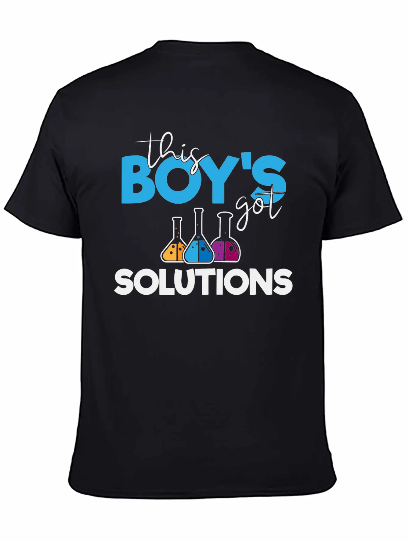 This Boys Got Solutions, Science, STEM, Education Lightweight Cotton T-Shirt – Daily Comfort Graphic Shirt
