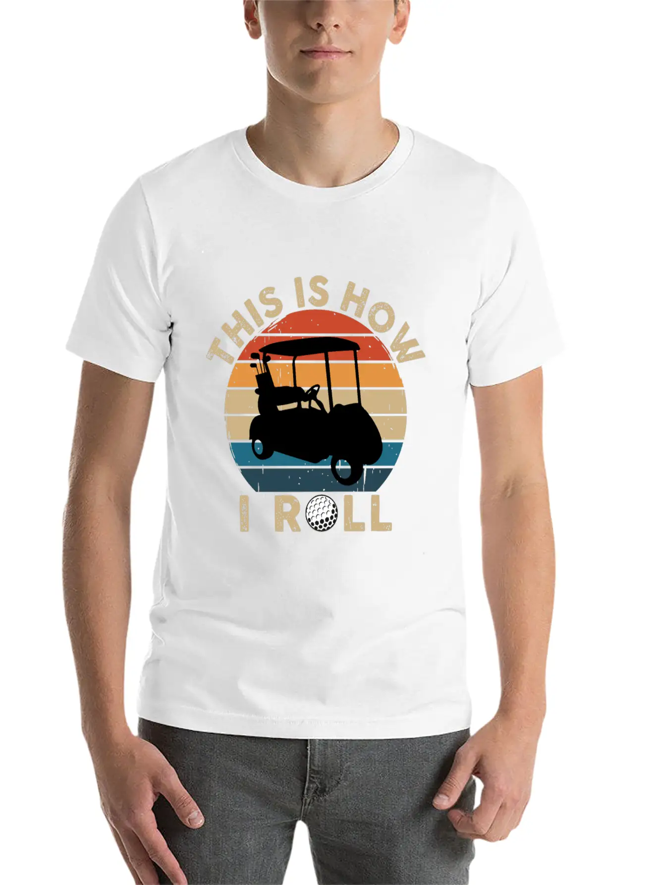 This Is How I Roll - Golf Cart Golfer - T-Shirt Lightweight Cotton T-Shirt – Daily Comfort Graphic Shirt