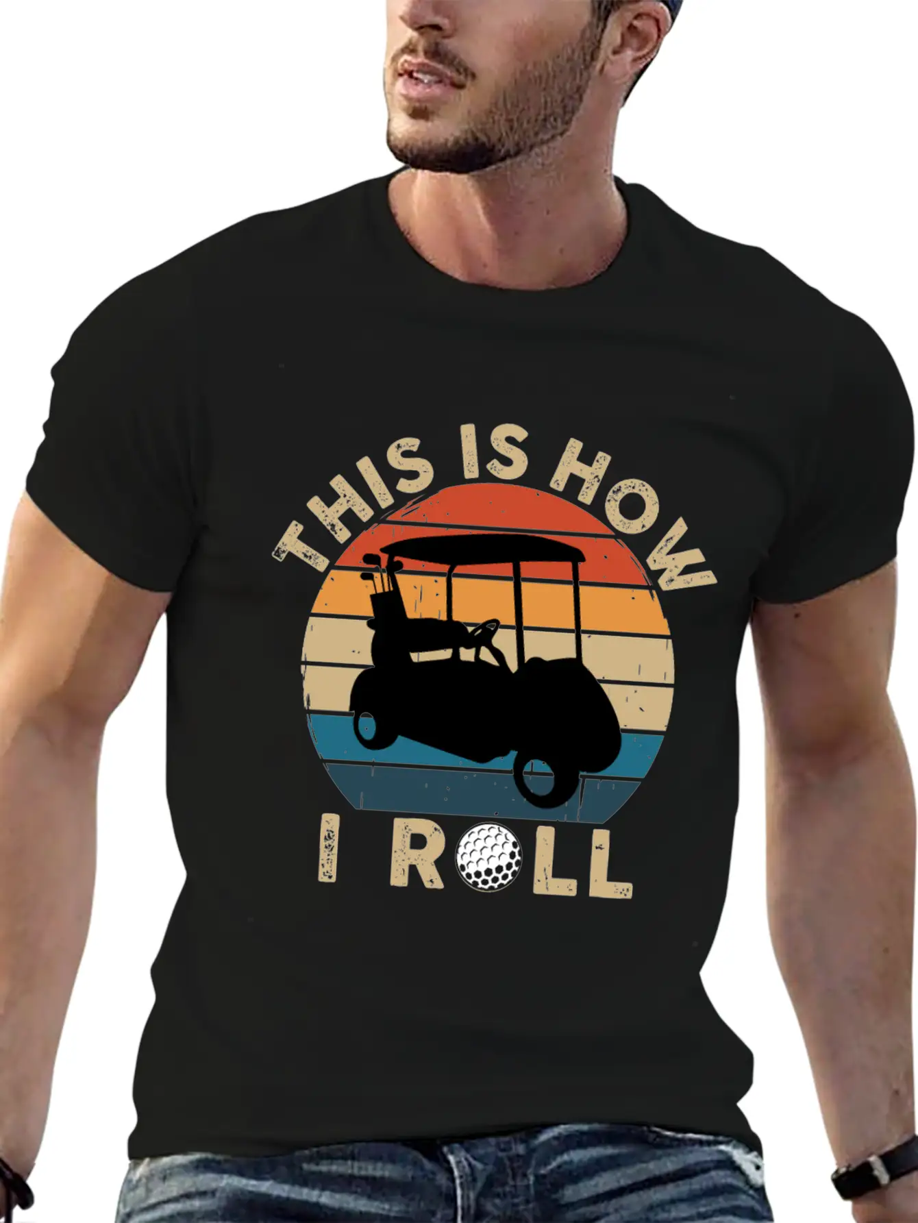 This Is How I Roll - Golf Cart Golfer - T-Shirt Lightweight Cotton T-Shirt – Daily Comfort Graphic Shirt