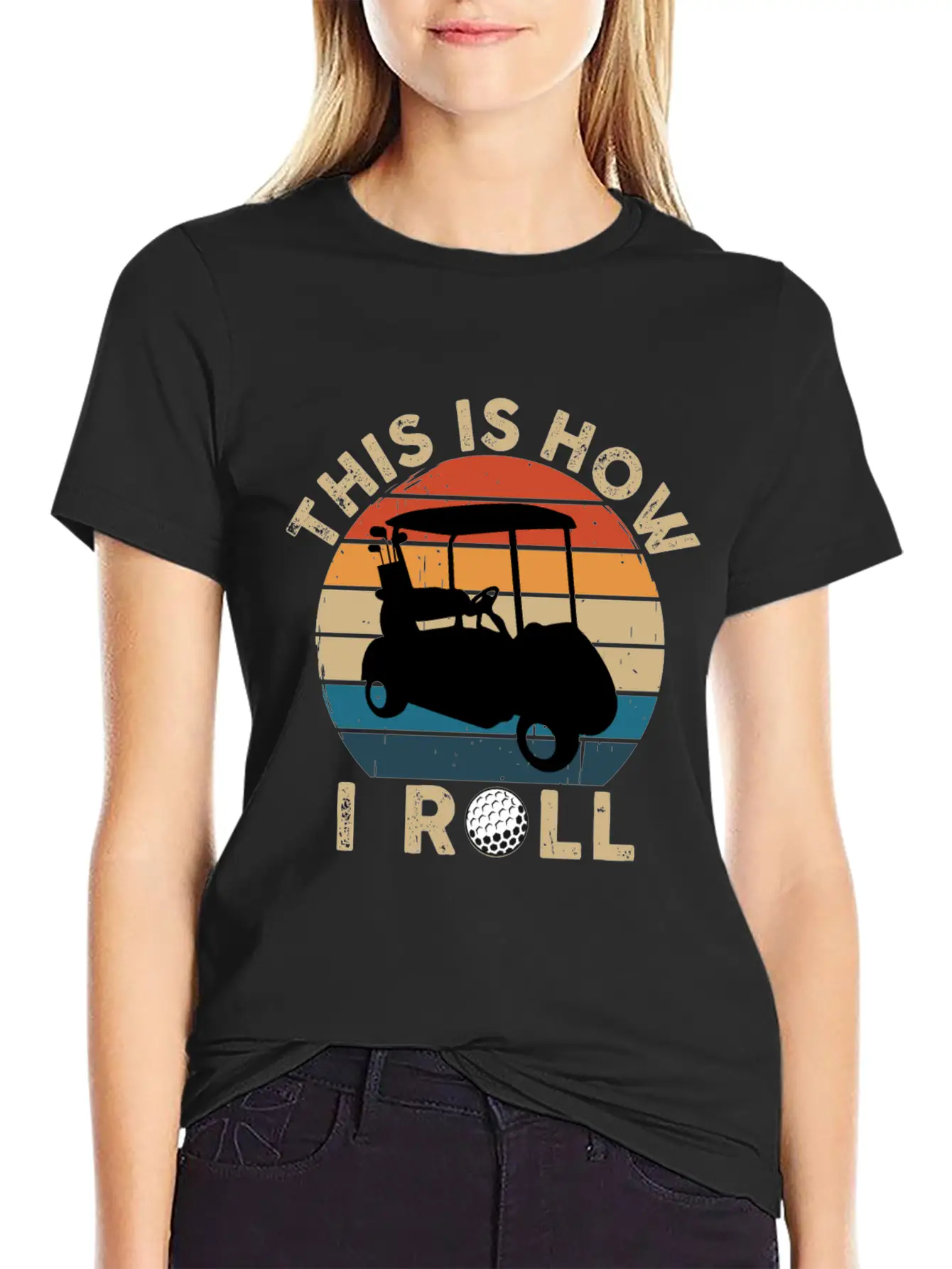 This Is How I Roll - Golf Cart Golfer - T-Shirt Lightweight Cotton T-Shirt – Daily Comfort Graphic Shirt