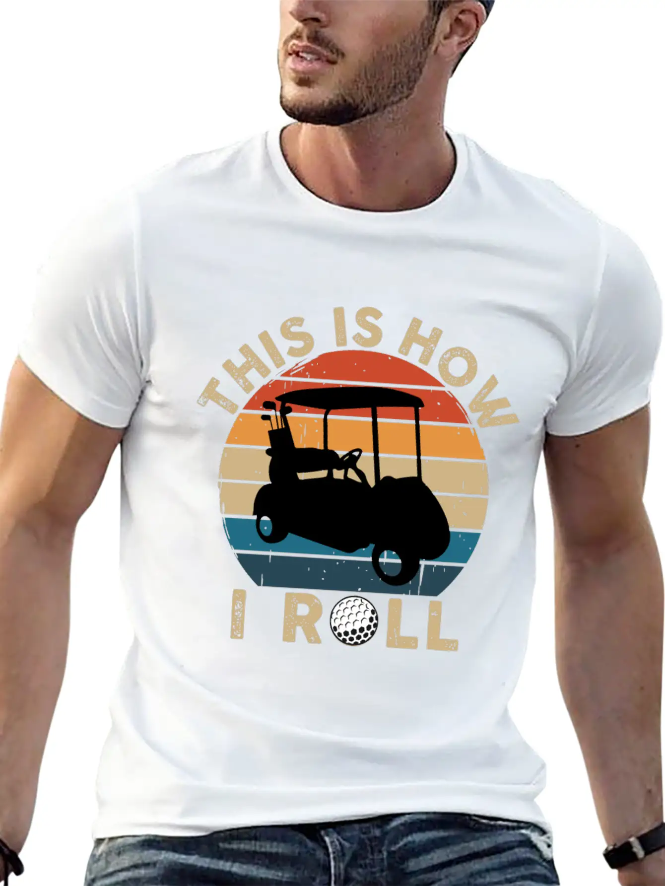 This Is How I Roll - Golf Cart Golfer - T-Shirt Lightweight Cotton T-Shirt – Daily Comfort Graphic Shirt