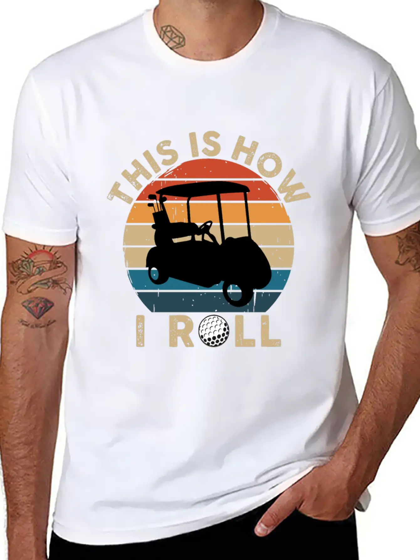 This Is How I Roll - Golf Cart Golfer - T-Shirt Lightweight Cotton T-Shirt – Daily Comfort Graphic Shirt