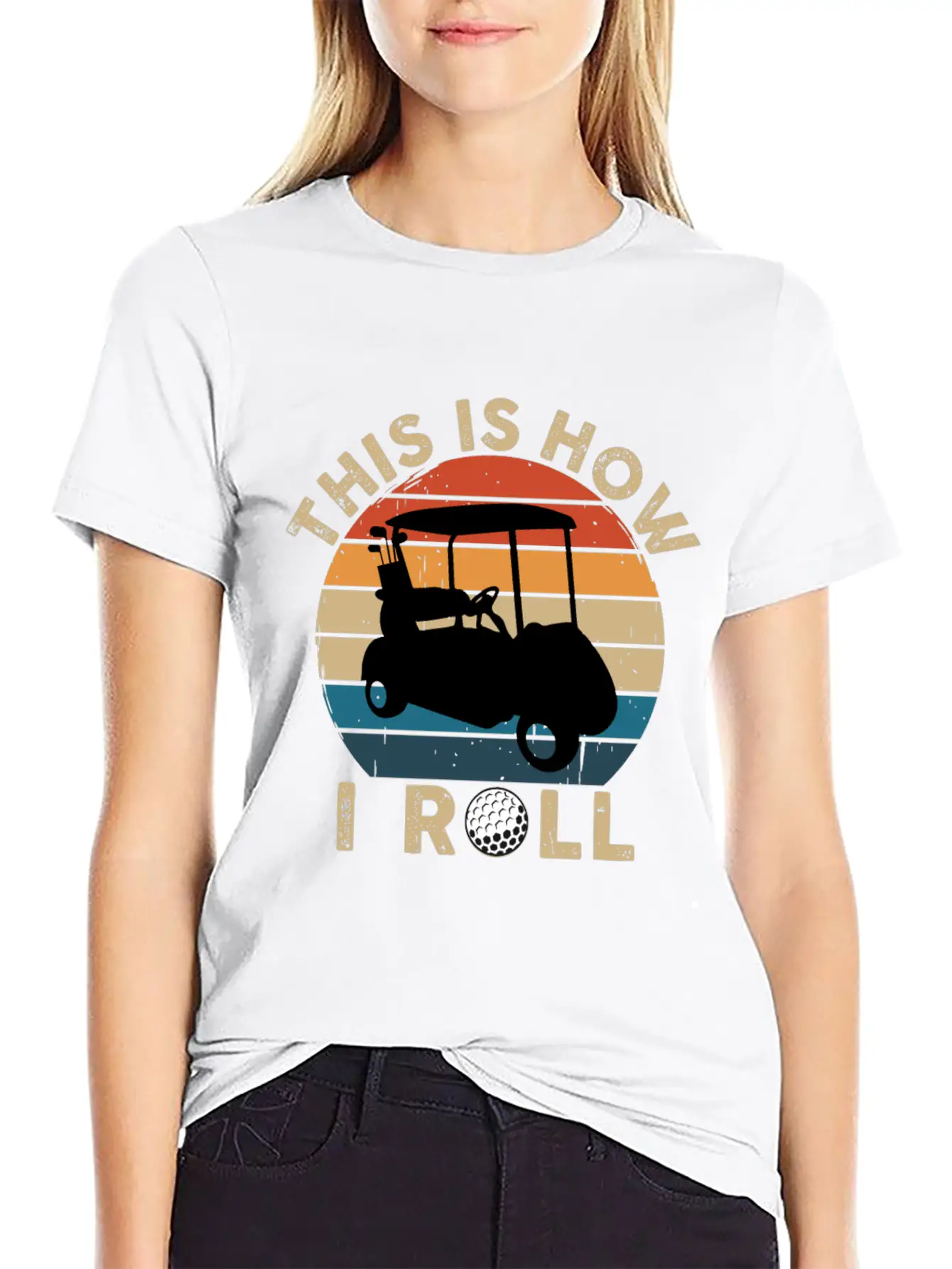 This Is How I Roll - Golf Cart Golfer - T-Shirt Lightweight Cotton T-Shirt – Daily Comfort Graphic Shirt