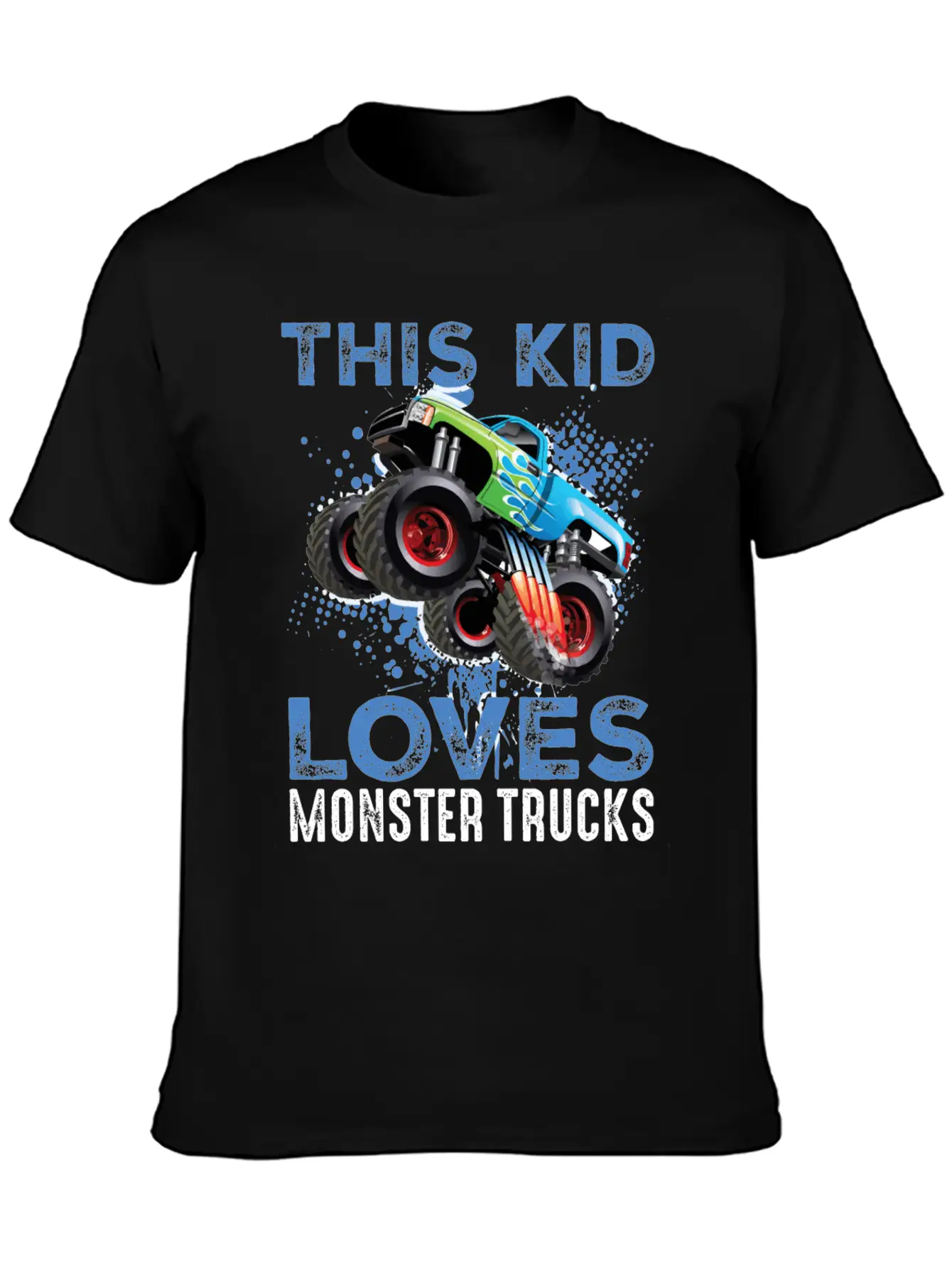 This Kid Loves Monster Trucks Lightweight Cotton T-Shirt – Daily Comfort Graphic Shirt