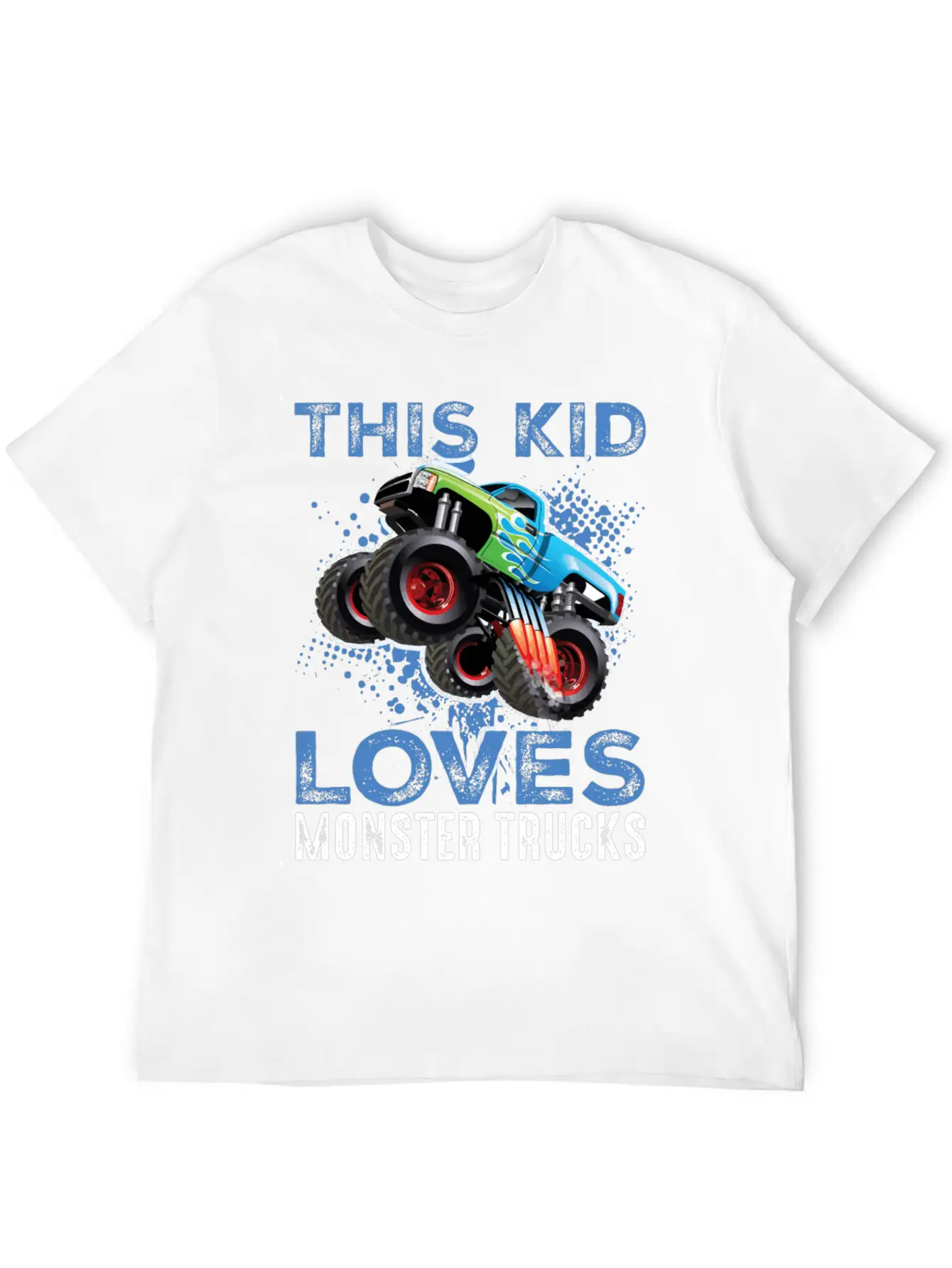 This Kid Loves Monster Trucks Lightweight Cotton T-Shirt – Daily Comfort Graphic Shirt