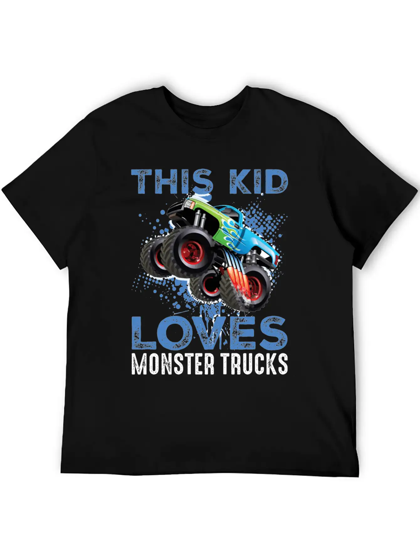 This Kid Loves Monster Trucks Lightweight Cotton T-Shirt – Daily Comfort Graphic Shirt