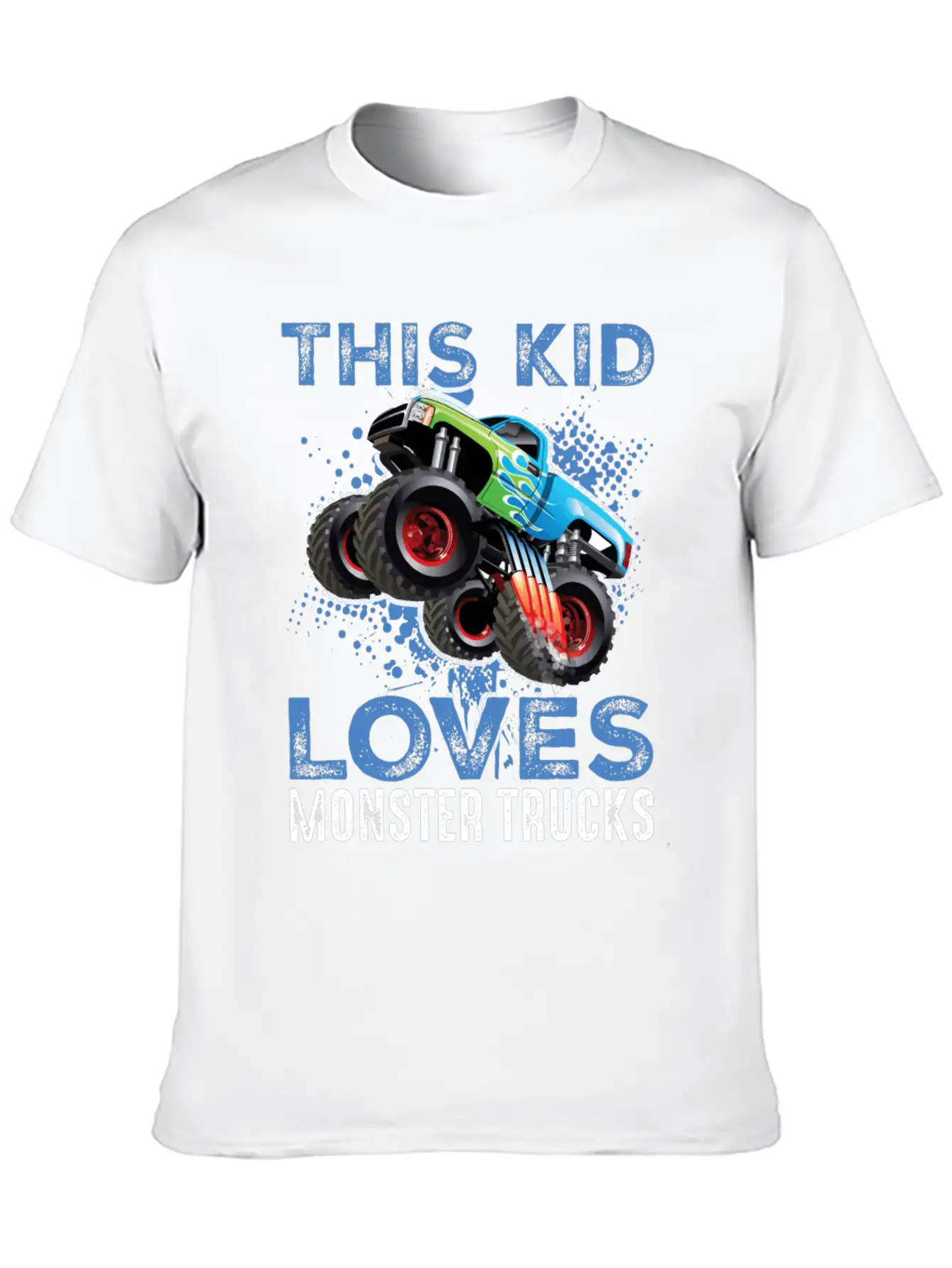 This Kid Loves Monster Trucks Lightweight Cotton T-Shirt – Daily Comfort Graphic Shirt