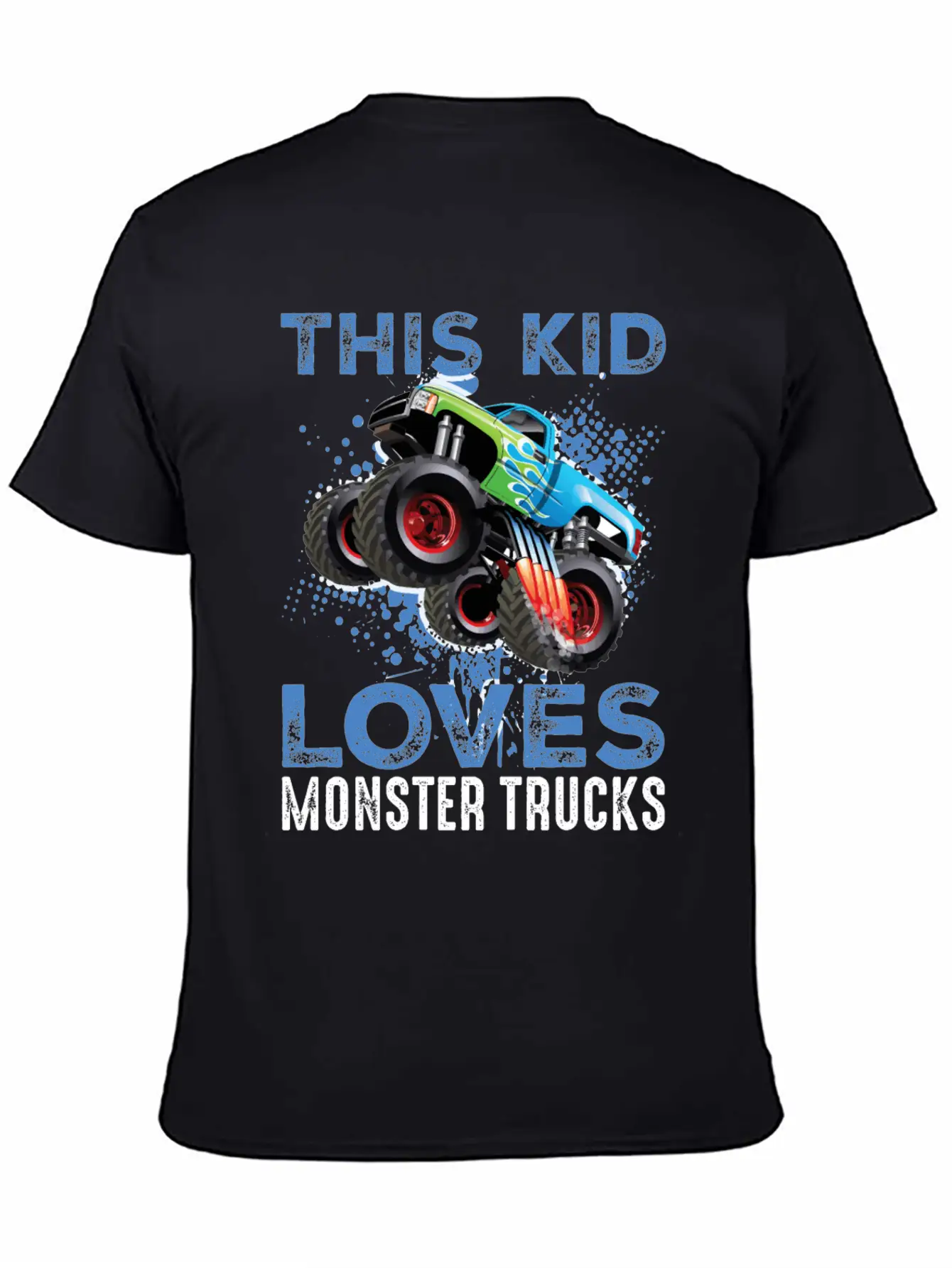 This Kid Loves Monster Trucks Lightweight Cotton T-Shirt – Daily Comfort Graphic Shirt