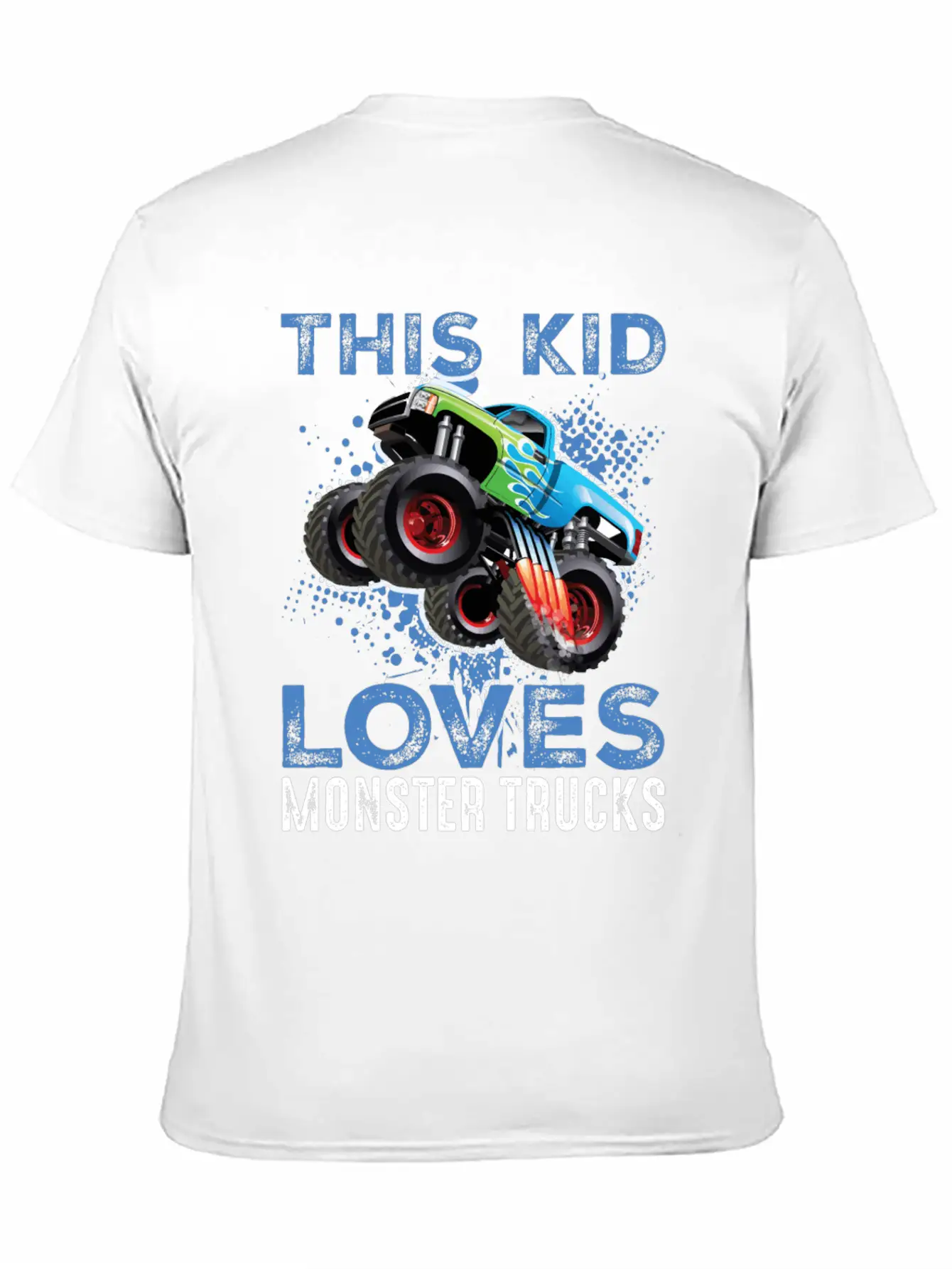 This Kid Loves Monster Trucks Lightweight Cotton T-Shirt – Daily Comfort Graphic Shirt