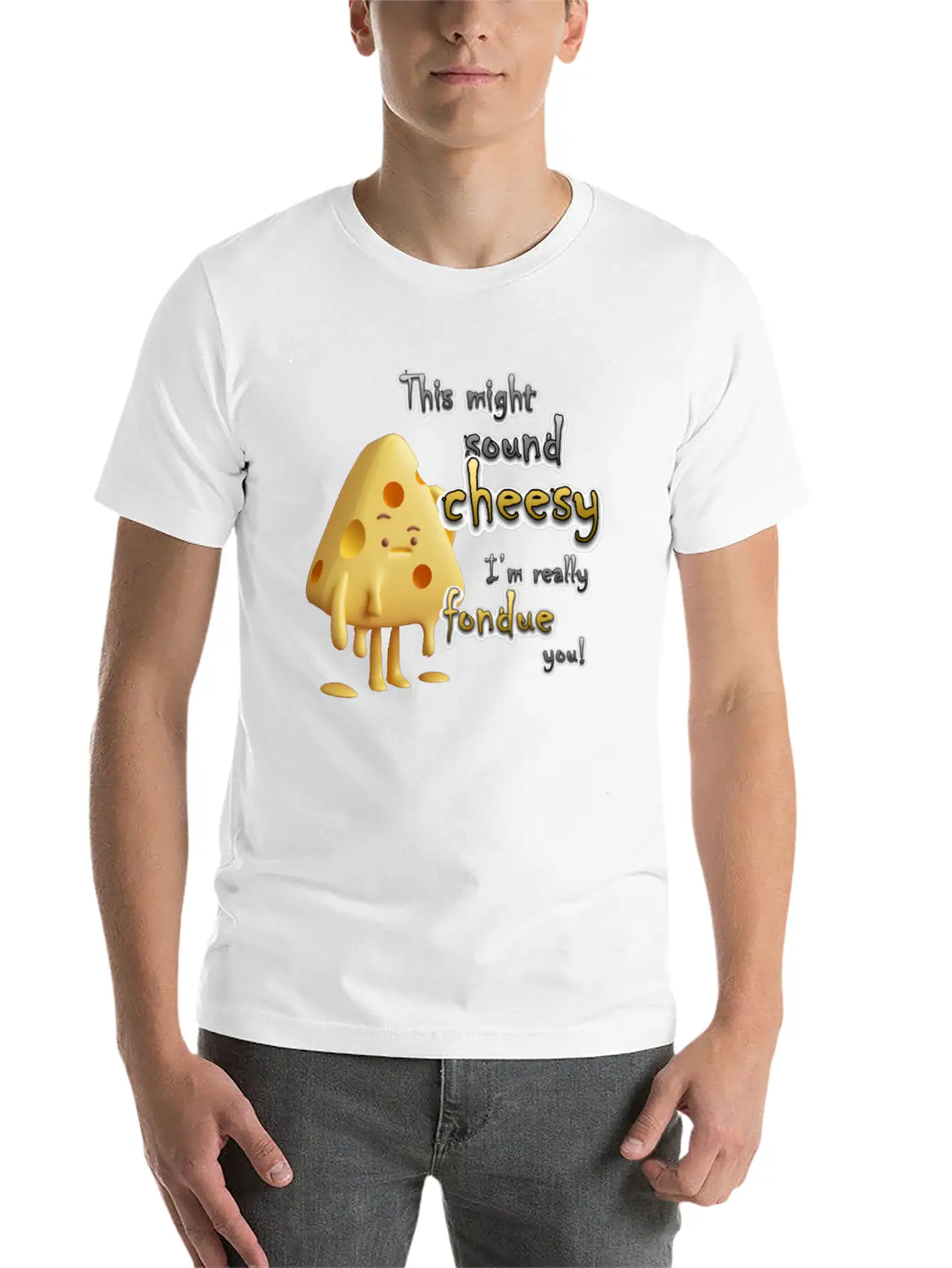 This Might Sound Cheesy I'm Really Fondue You! Lightweight Cotton T-Shirt – Daily Comfort Graphic Shirt