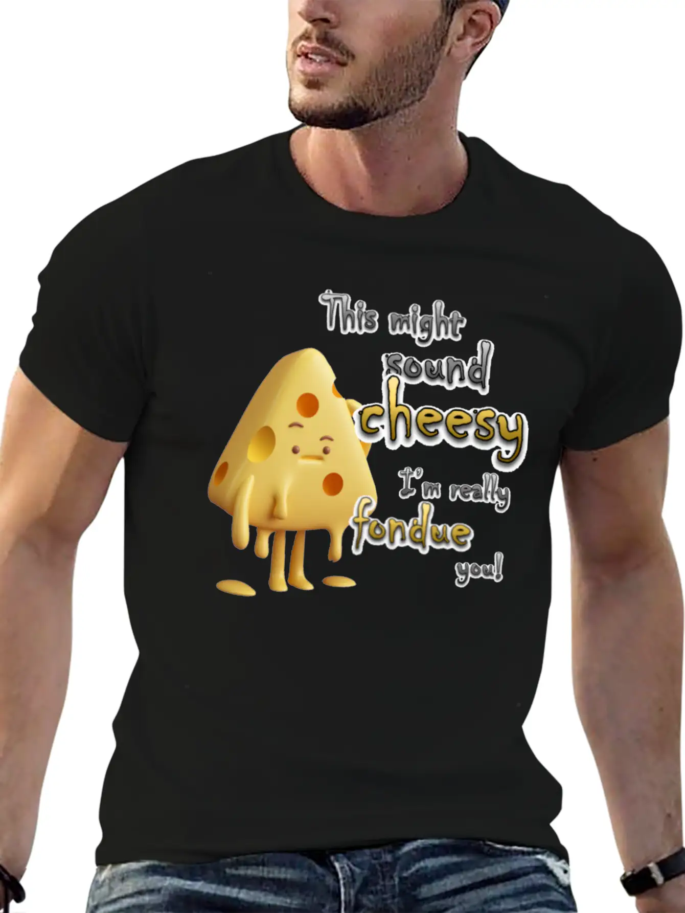 This Might Sound Cheesy I'm Really Fondue You! Lightweight Cotton T-Shirt – Daily Comfort Graphic Shirt