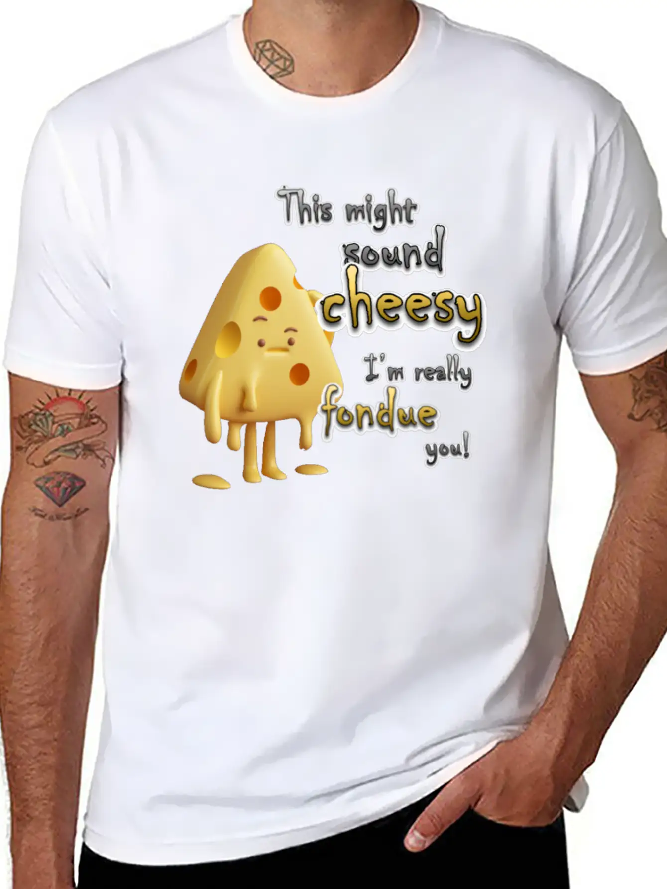 This Might Sound Cheesy I'm Really Fondue You! Lightweight Cotton T-Shirt – Daily Comfort Graphic Shirt