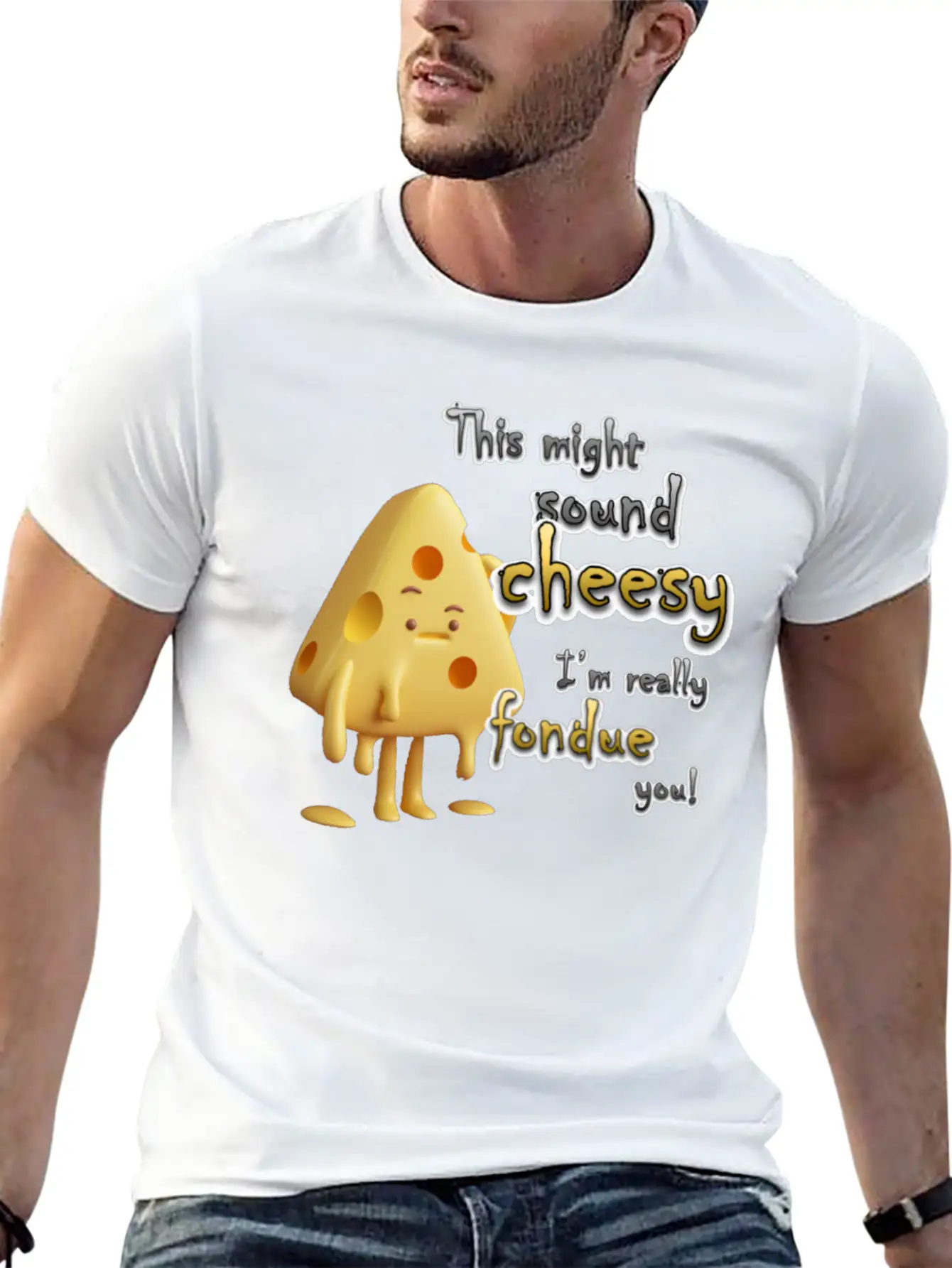 This Might Sound Cheesy I'm Really Fondue You! Lightweight Cotton T-Shirt – Daily Comfort Graphic Shirt
