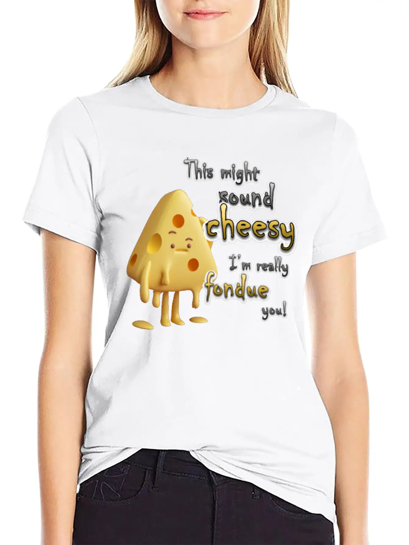This Might Sound Cheesy I'm Really Fondue You! Lightweight Cotton T-Shirt – Daily Comfort Graphic Shirt