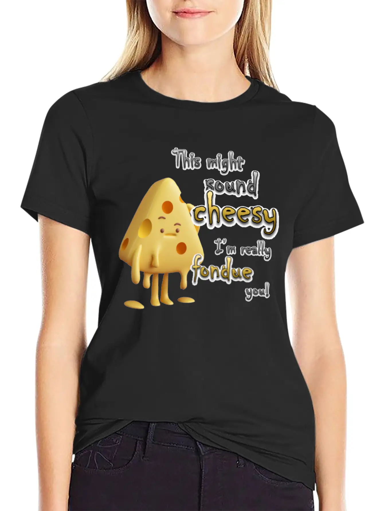 This Might Sound Cheesy I'm Really Fondue You! Lightweight Cotton T-Shirt – Daily Comfort Graphic Shirt