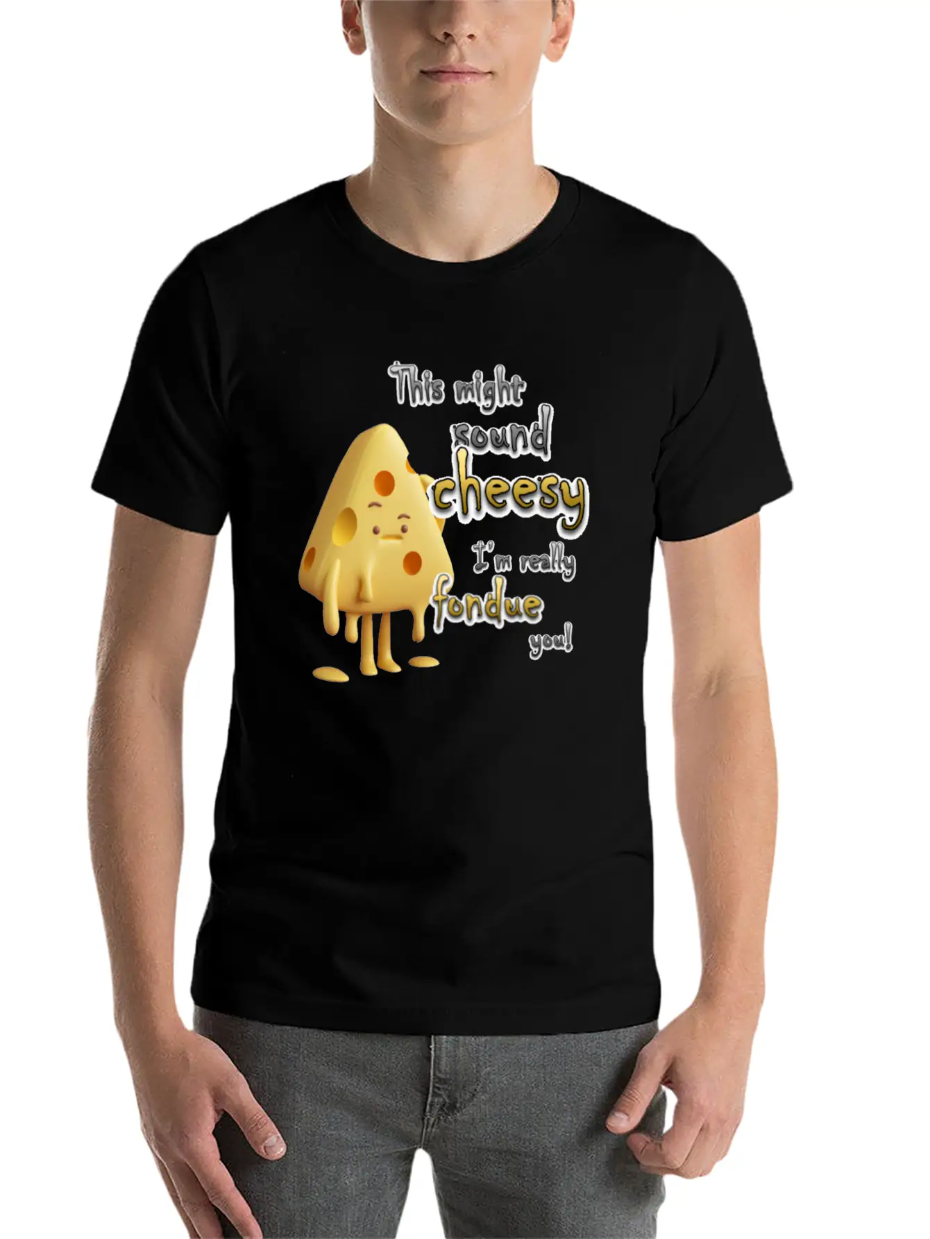 This Might Sound Cheesy I'm Really Fondue You! Lightweight Cotton T-Shirt – Daily Comfort Graphic Shirt