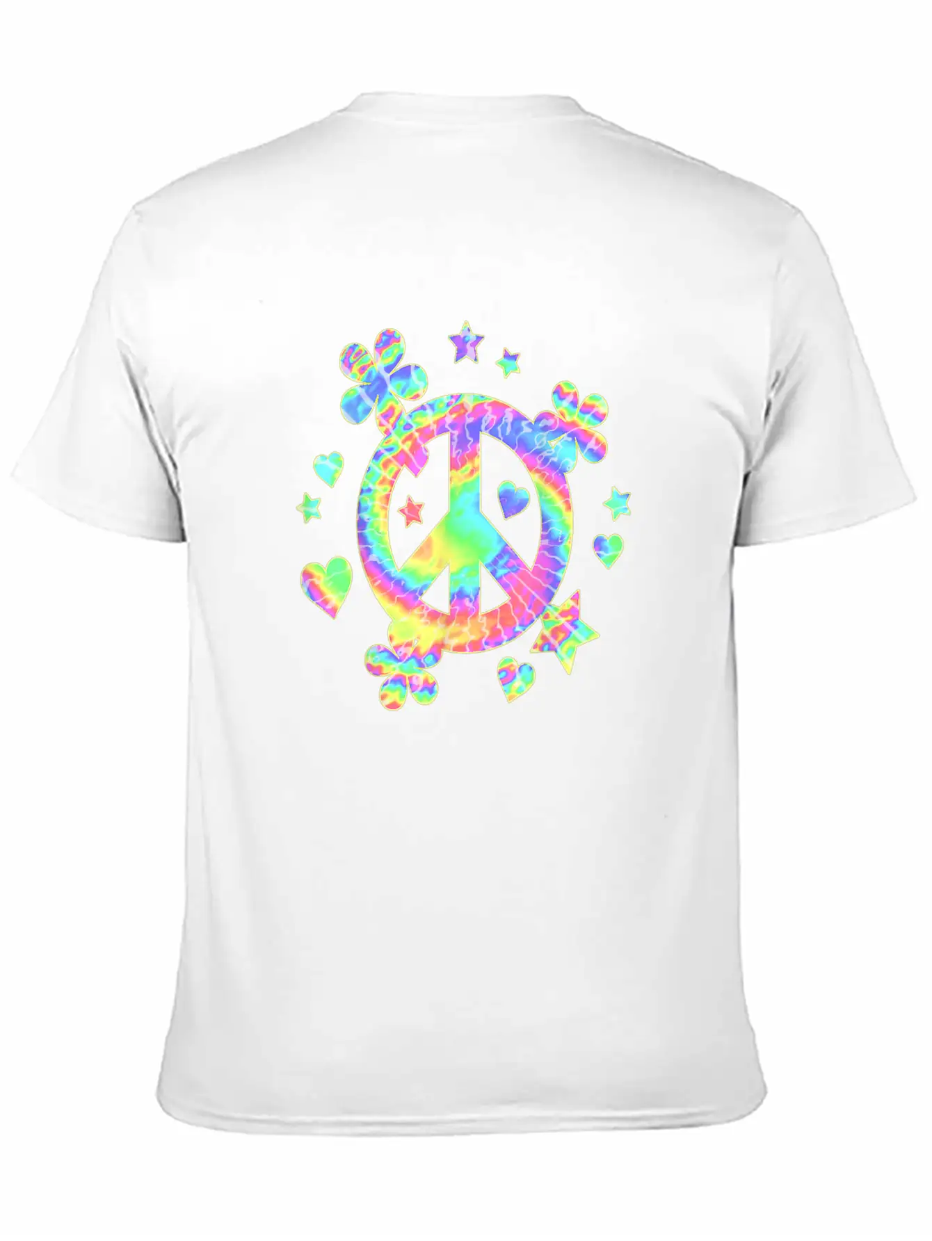 Tie Dye Peace Sign Cute Love Colorful Tye Dye Hipp Lightweight Cotton T-Shirt – Daily Comfort Graphic Shirt