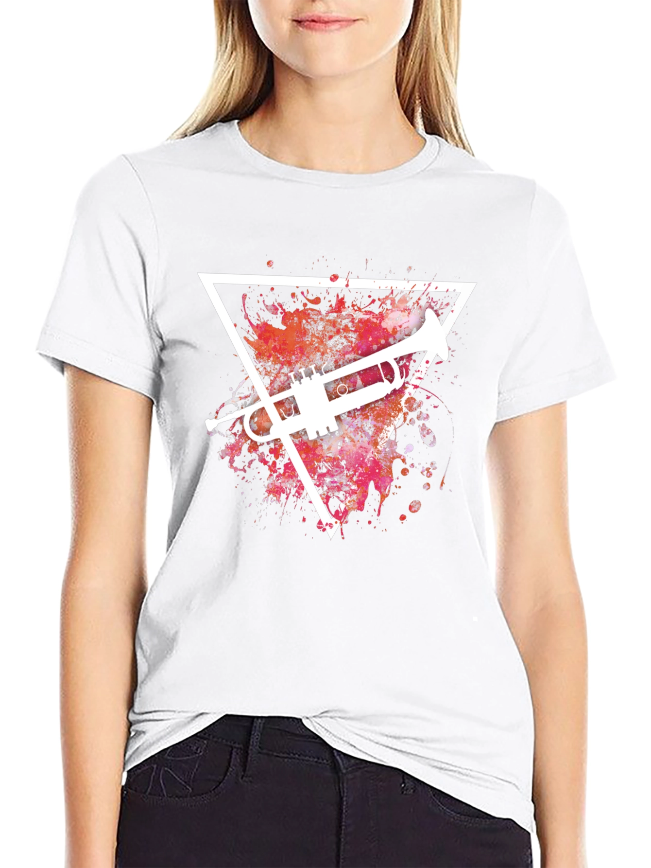 Trumpet Splash Graphic T-Shirt - Cool Music Tee