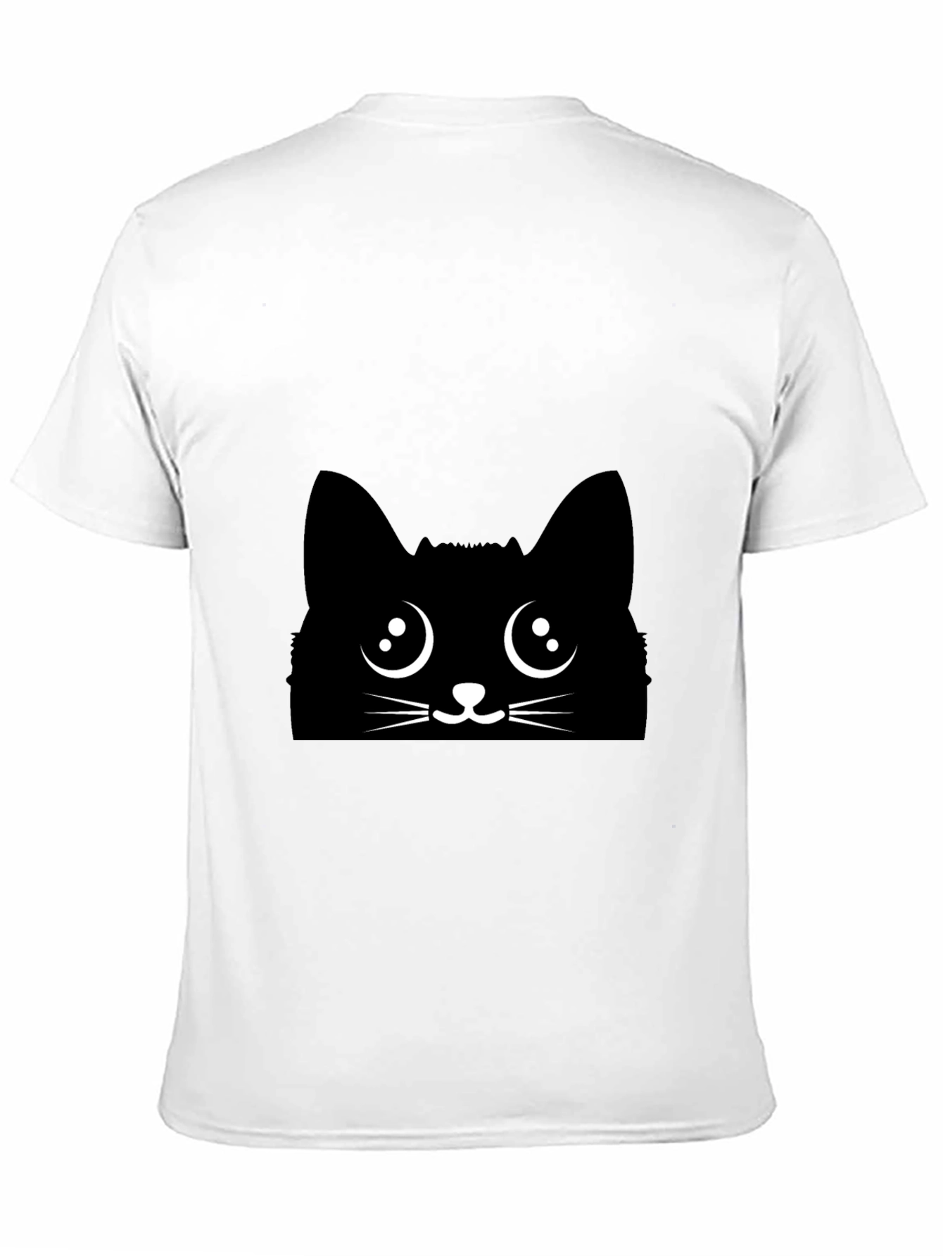 Black Cat Face Graphic Tee - Cute Kawaii Style