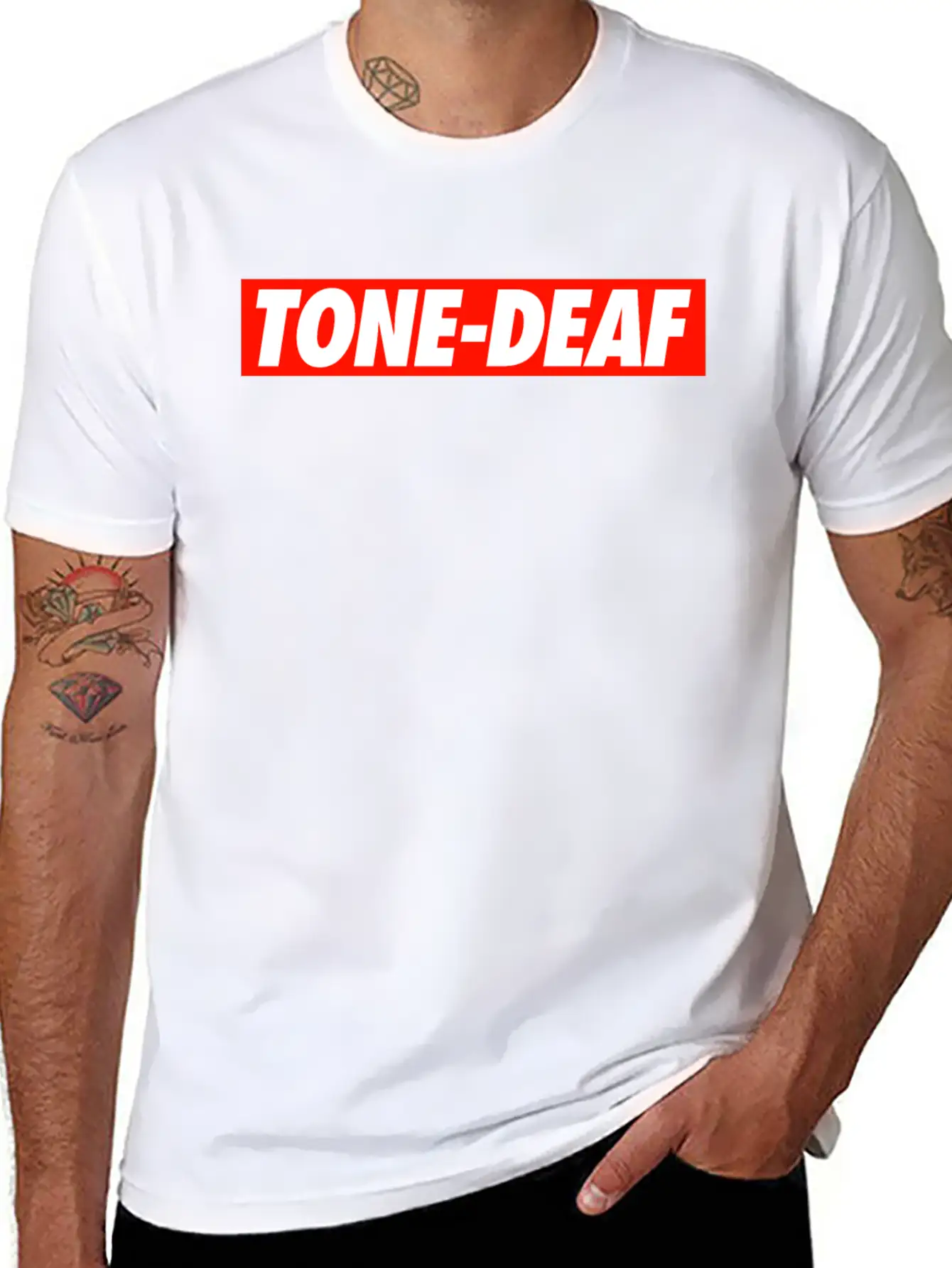 TONE-DEAF Lightweight Cotton T-Shirt – Daily Comfort Graphic Shirt