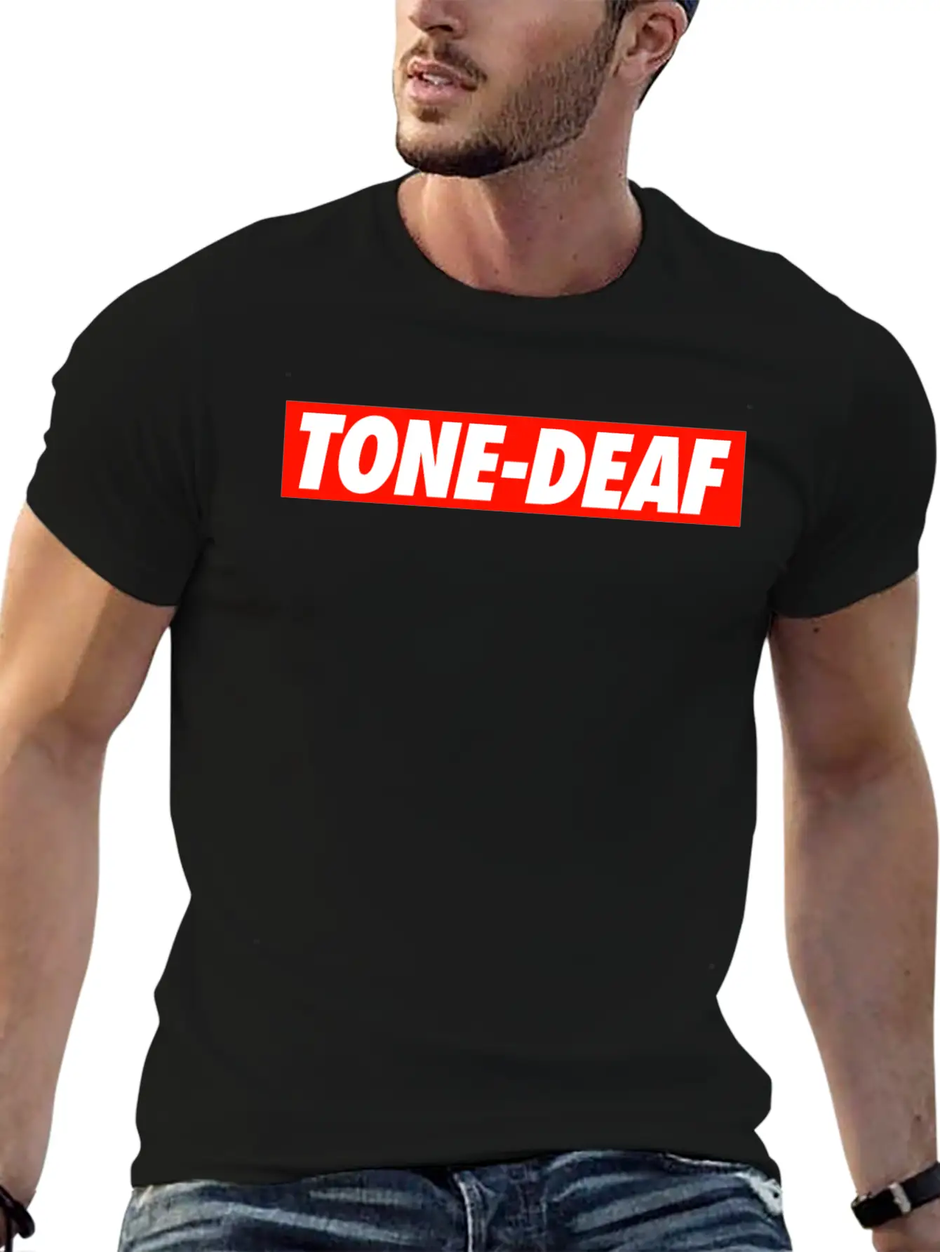 TONE-DEAF Lightweight Cotton T-Shirt – Daily Comfort Graphic Shirt