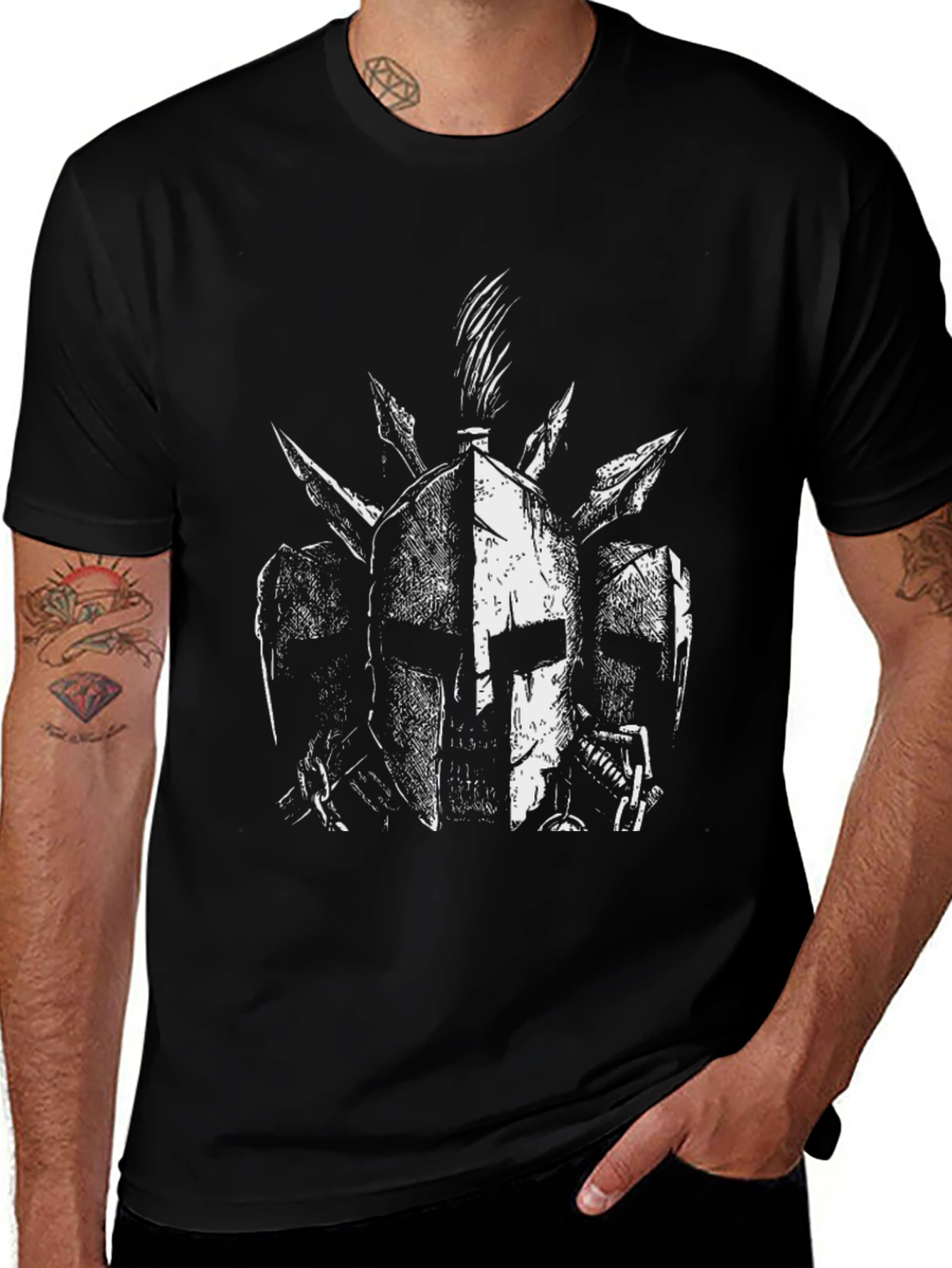Spartan Helmet Graphic Tee - Black