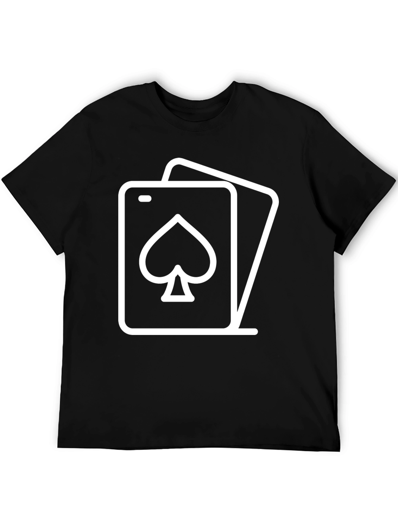 Spade Card Graphic Tee - Black Cotton Casual Shirt
