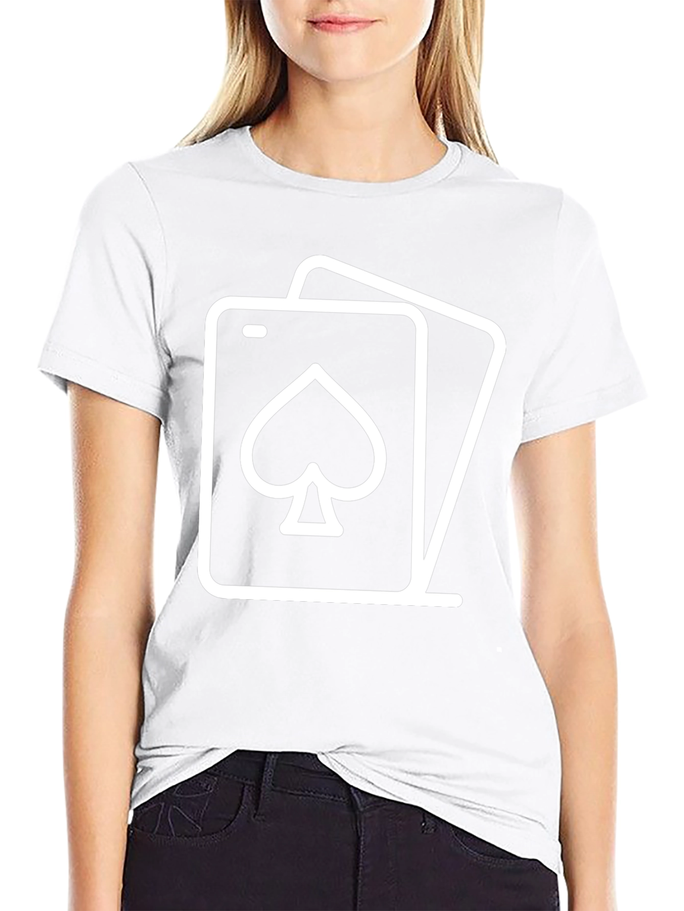 Spade Card Graphic Tee - Black Cotton Casual Shirt