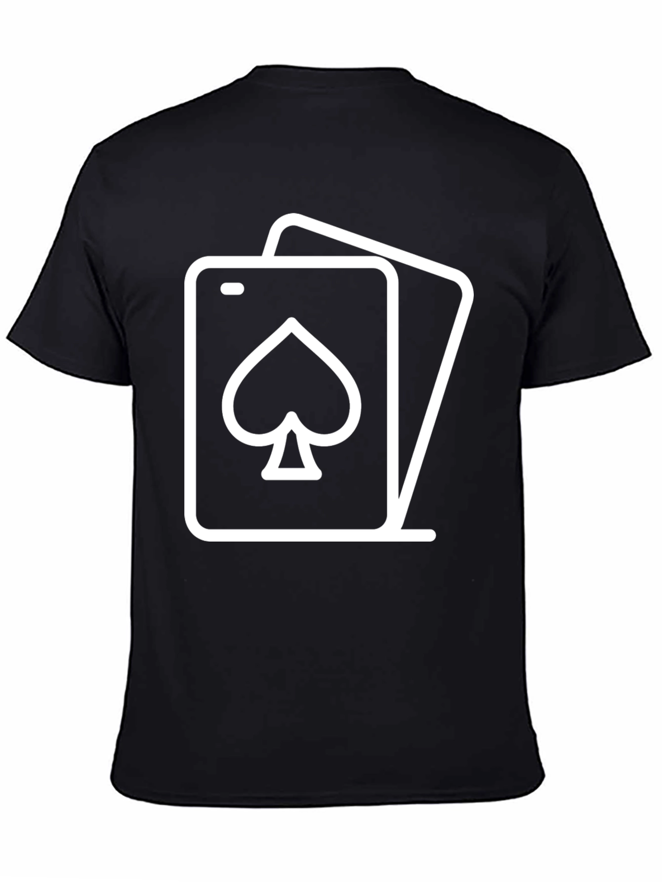 Spade Card Graphic Tee - Black Cotton Casual Shirt