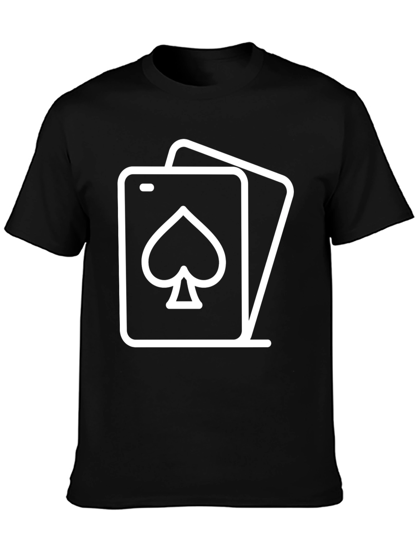 Spade Card Graphic Tee - Black Cotton Casual Shirt
