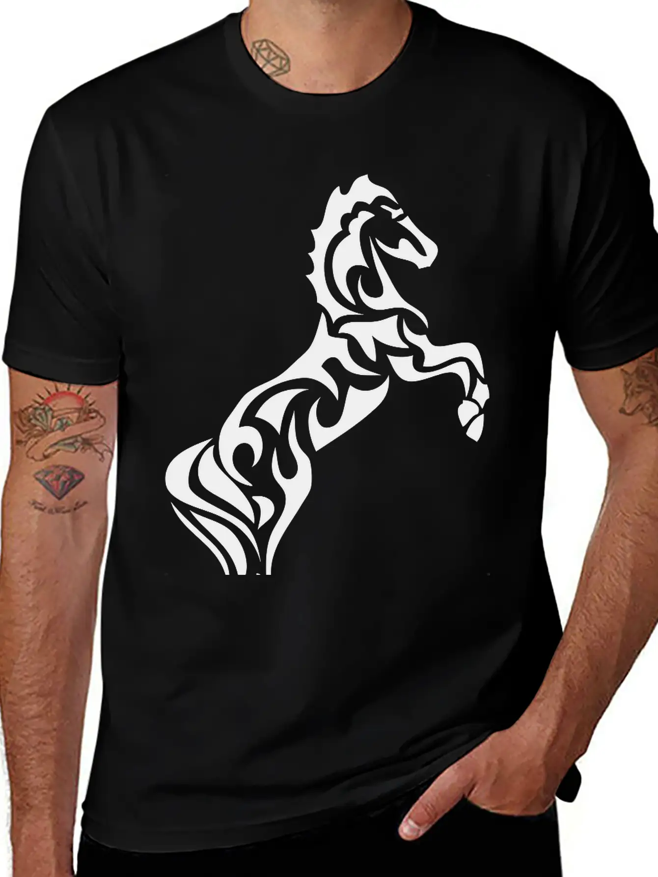 Tribal Horse 1 Lightweight Cotton T-Shirt – Daily Comfort Graphic Shirt