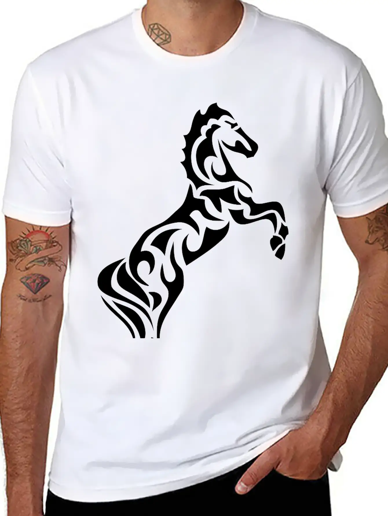 Tribal Horse 1 Lightweight Cotton T-Shirt – Daily Comfort Graphic Shirt